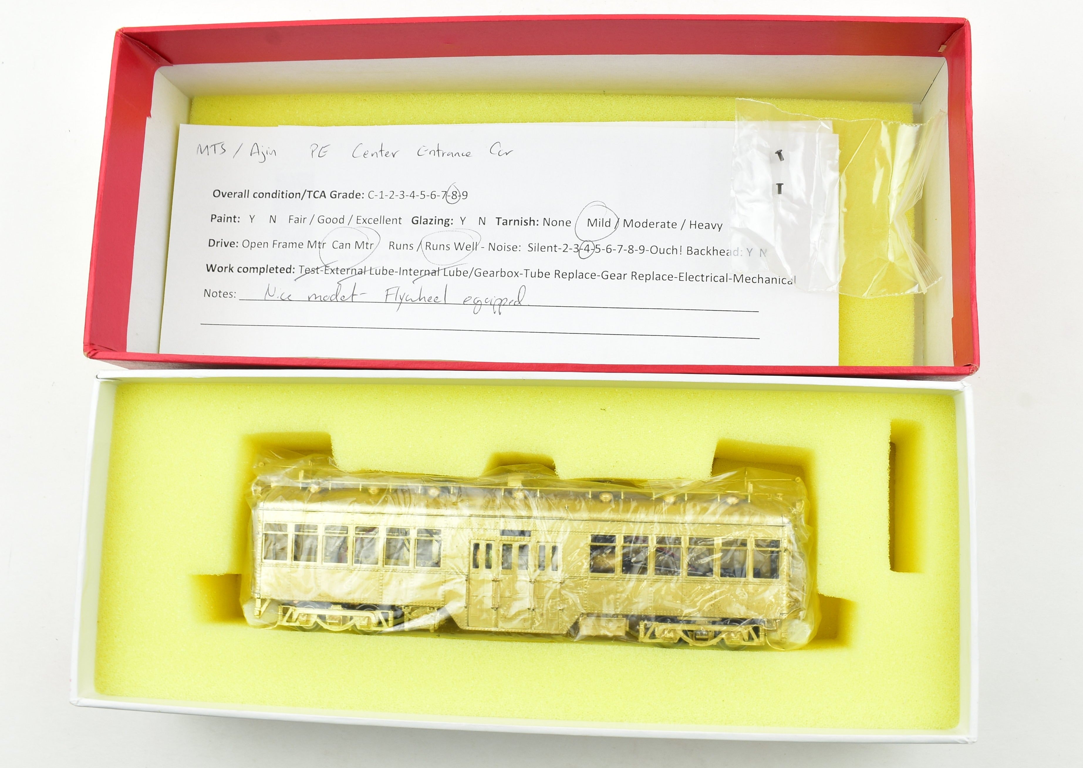HO Scale Brass Model Train - MTS Imports PE - Pacific Electric #170 - 179 Series Center Entrance Passenger Car