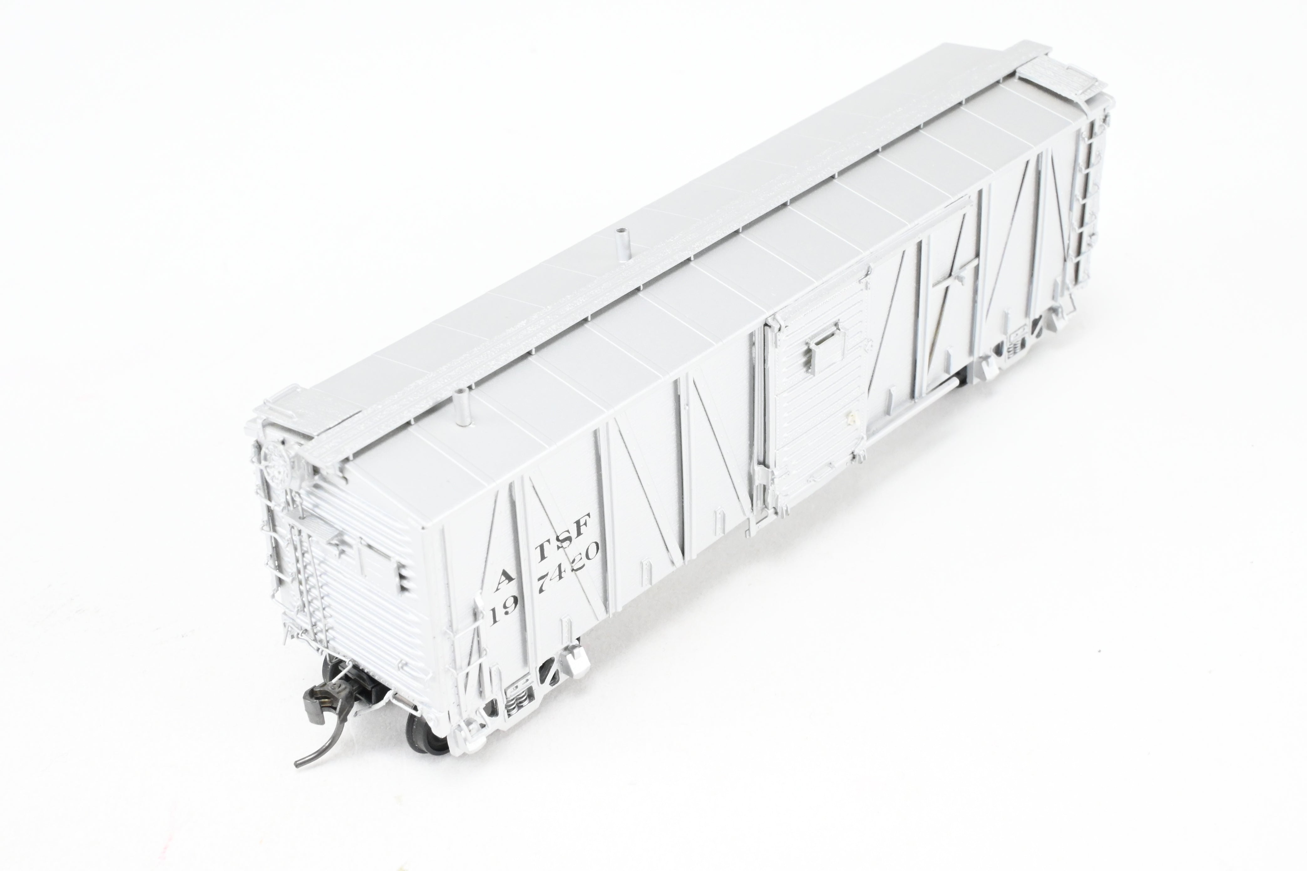 HO Scale Brass Model of Pecos River Brass ATSF - Santa Fe WX - 6 Work Boxcar with CP Number 197420
