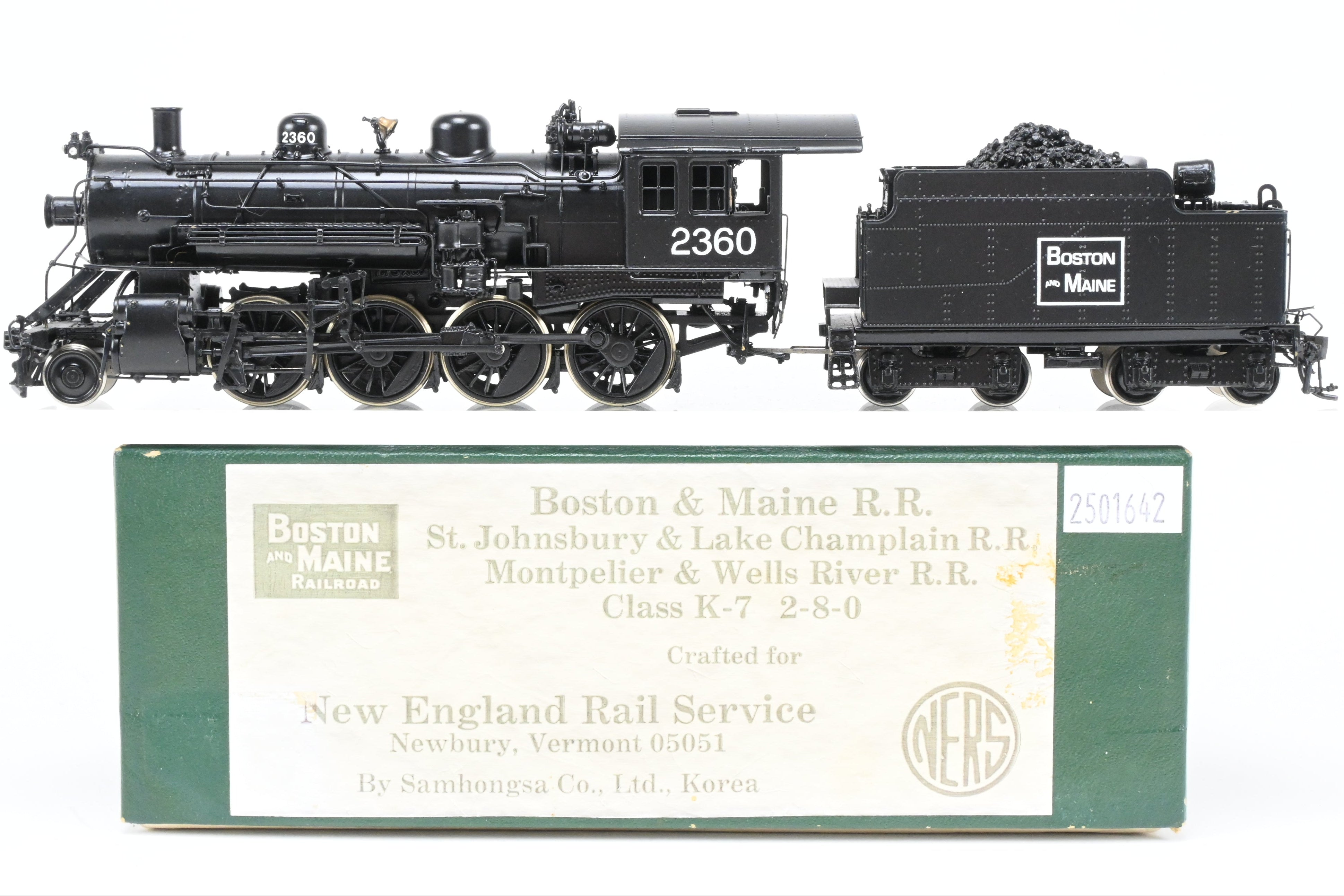 HO Brass NERS B&M Boston & Maine K-7B 2-8-0 Consolidation CP No. 2360 Model