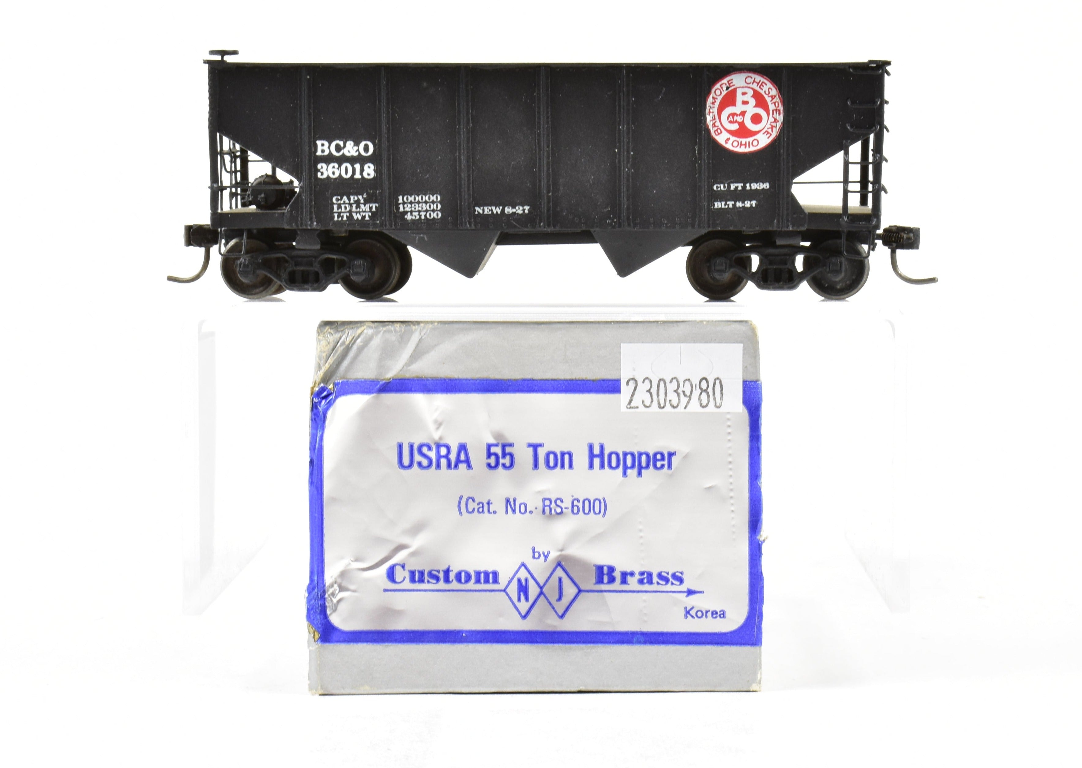 HO Scale Brass Model of NJ Custom Brass USRA - United States Railway Administration 55 - Ton Hopper for CP Private Road
