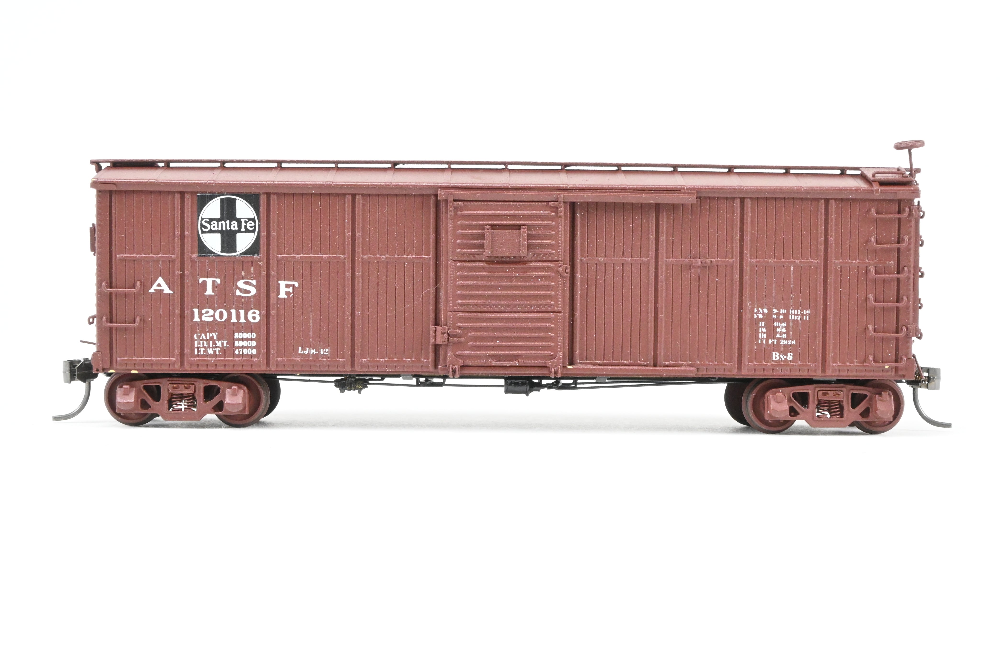 HO Scale Brass Model of Pecos River Brass ATSF - Santa Fe Bx - 6 Boxcar with CP Number 120116