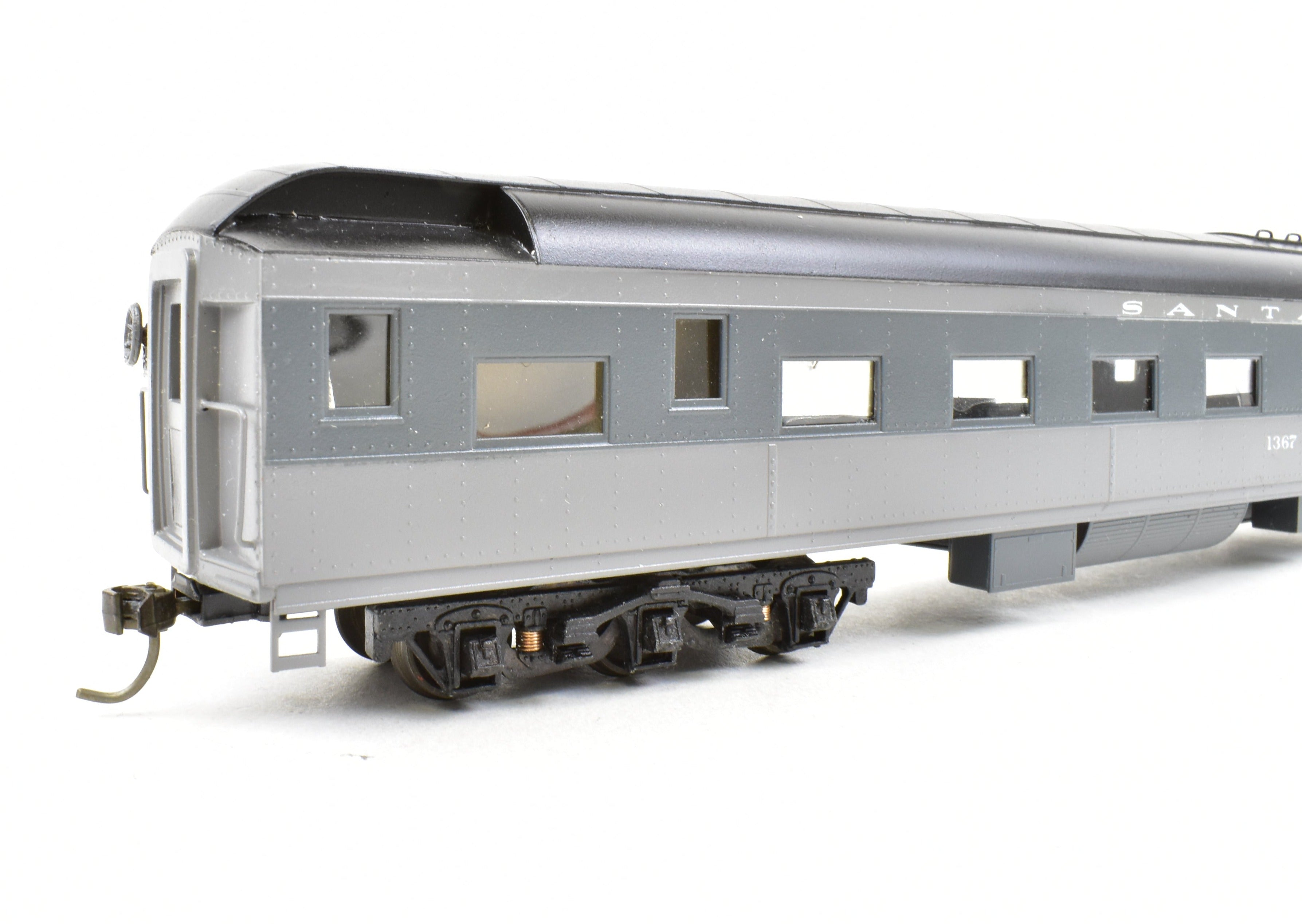HO Scale Brass Lambert ATSF - Santa Fe Heavyweight Lounge Car CP No. 1367 TTG with Replacement Box and Central Valley Trucks for Model Railroads