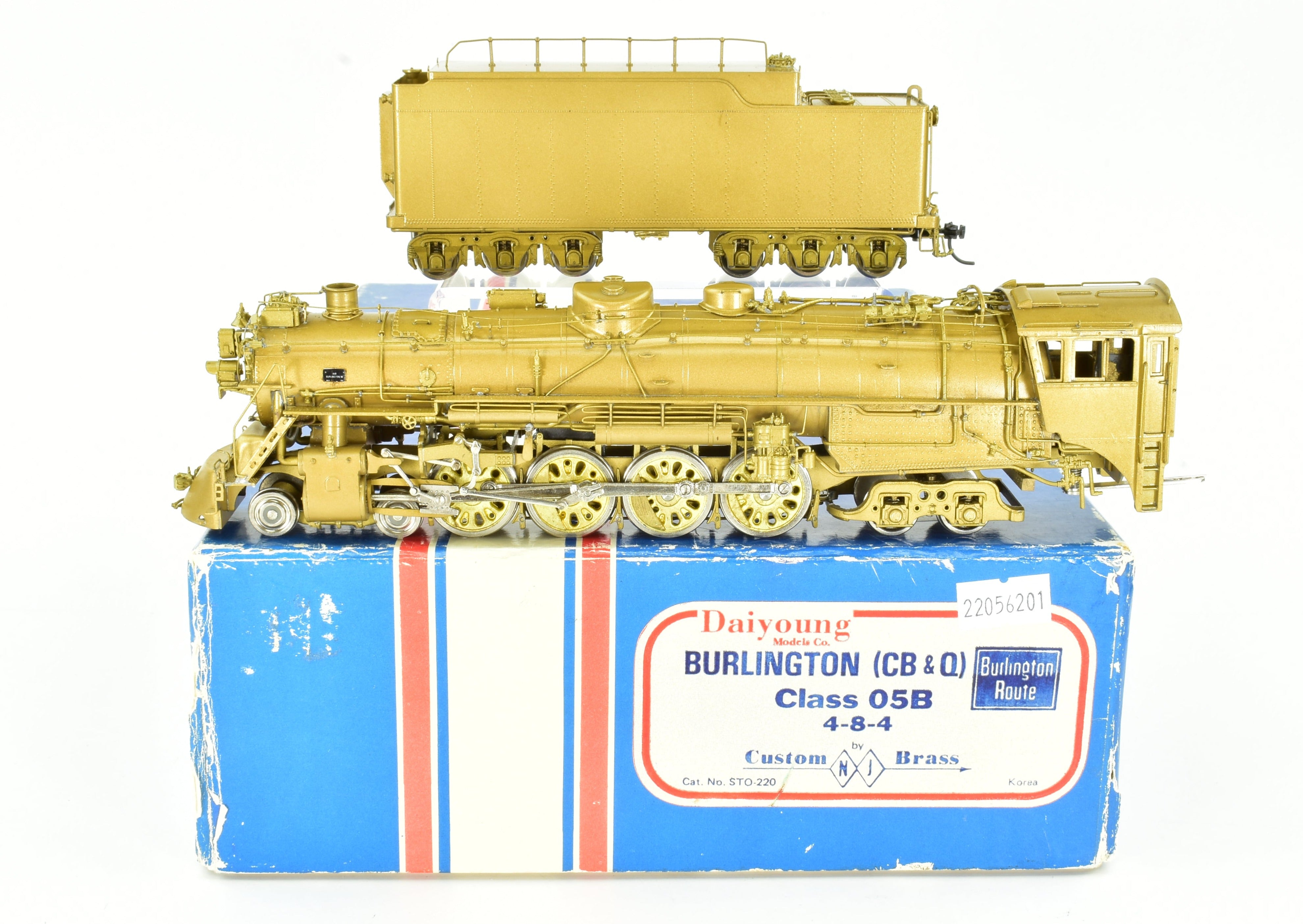 HO Scale Custom Brass CB&Q Burlington Route Class O5B 4-8-4 Locomotive
