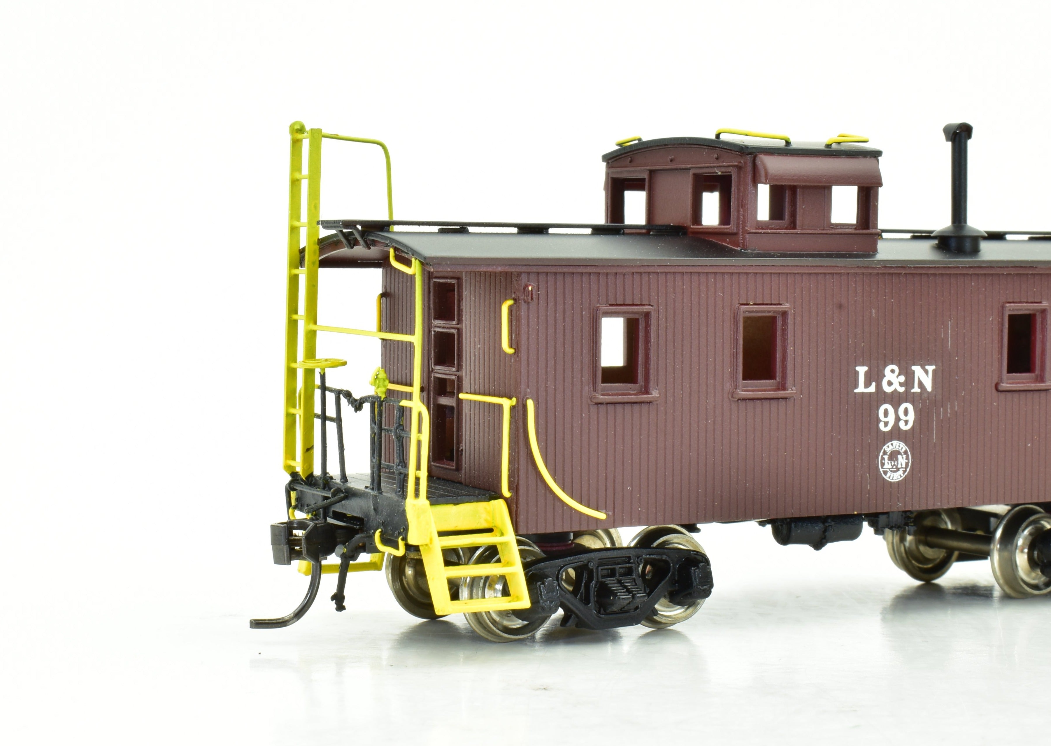 HO Scale Brass PFM SKI Louisville & Nashville NE Series Wood Caboose, Factory Painted