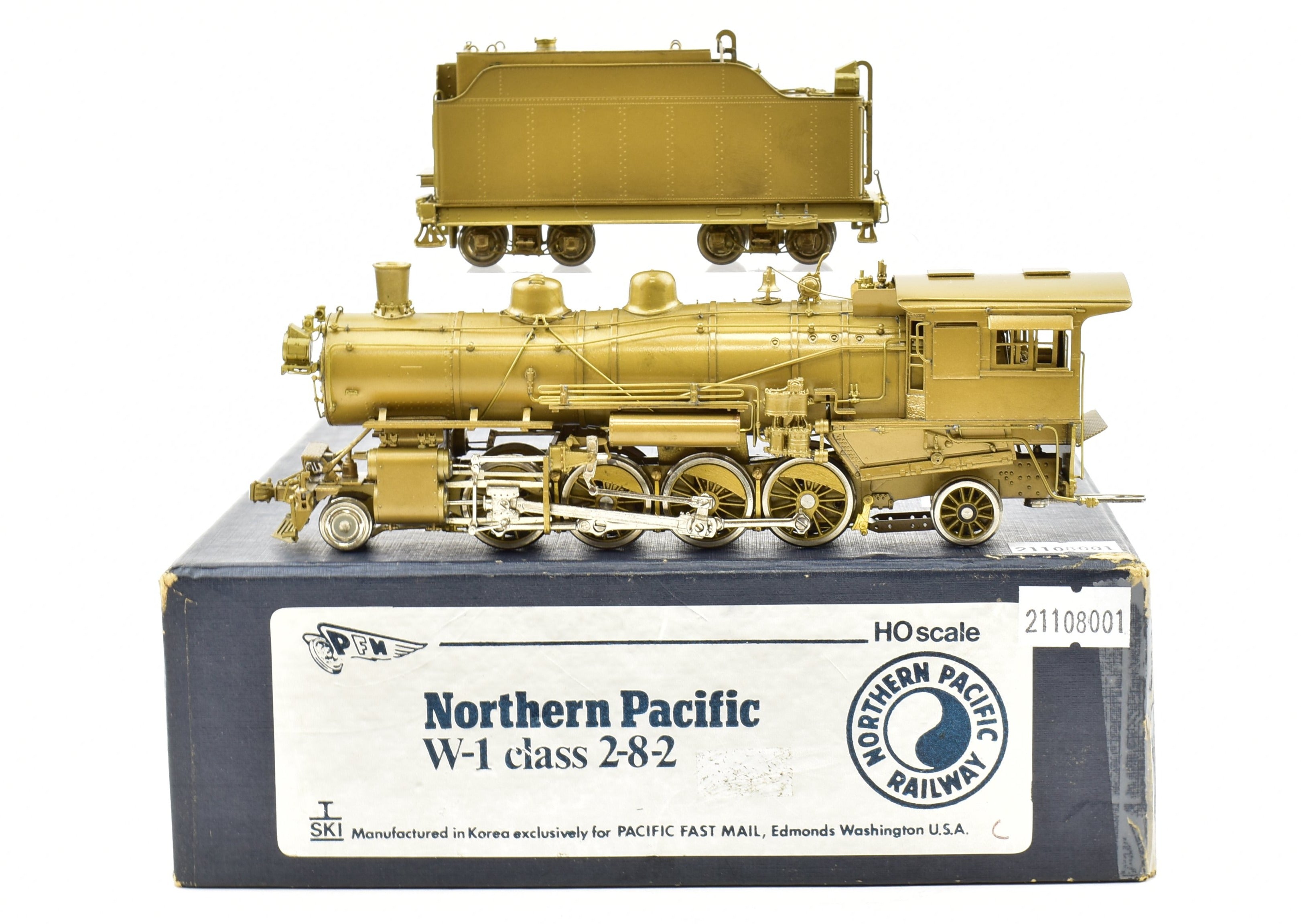 HO Scale Brass PFM - SKI Northern Pacific W-1 Class 2-8-2 Cast Steel Pilot Model