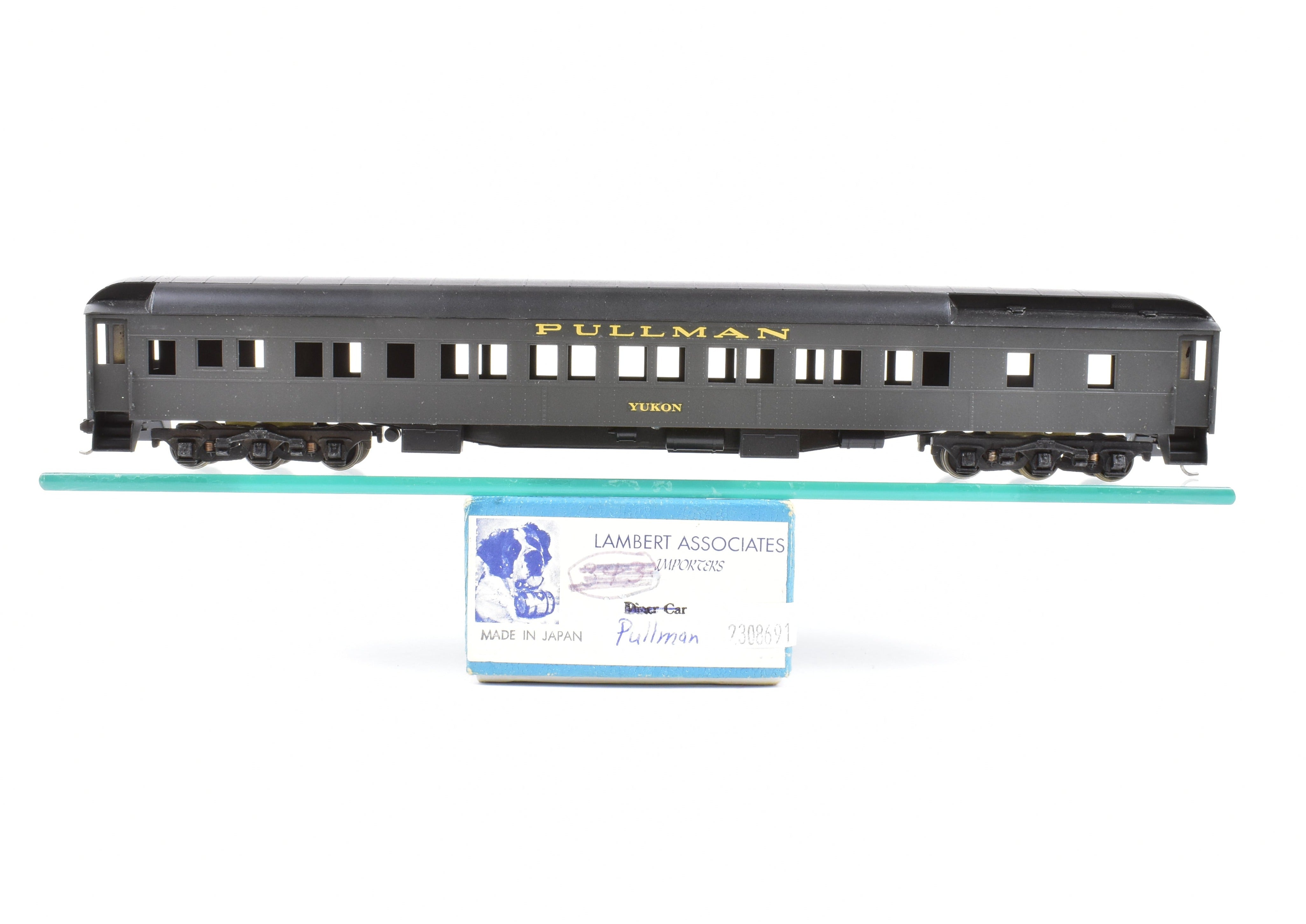 HO Scale Brass Lambert Pullman Yukon 12 - 1 Heavy - Duty Sleeping Car Model with Incorrect Original Box Showing Moderate Shelf Wear