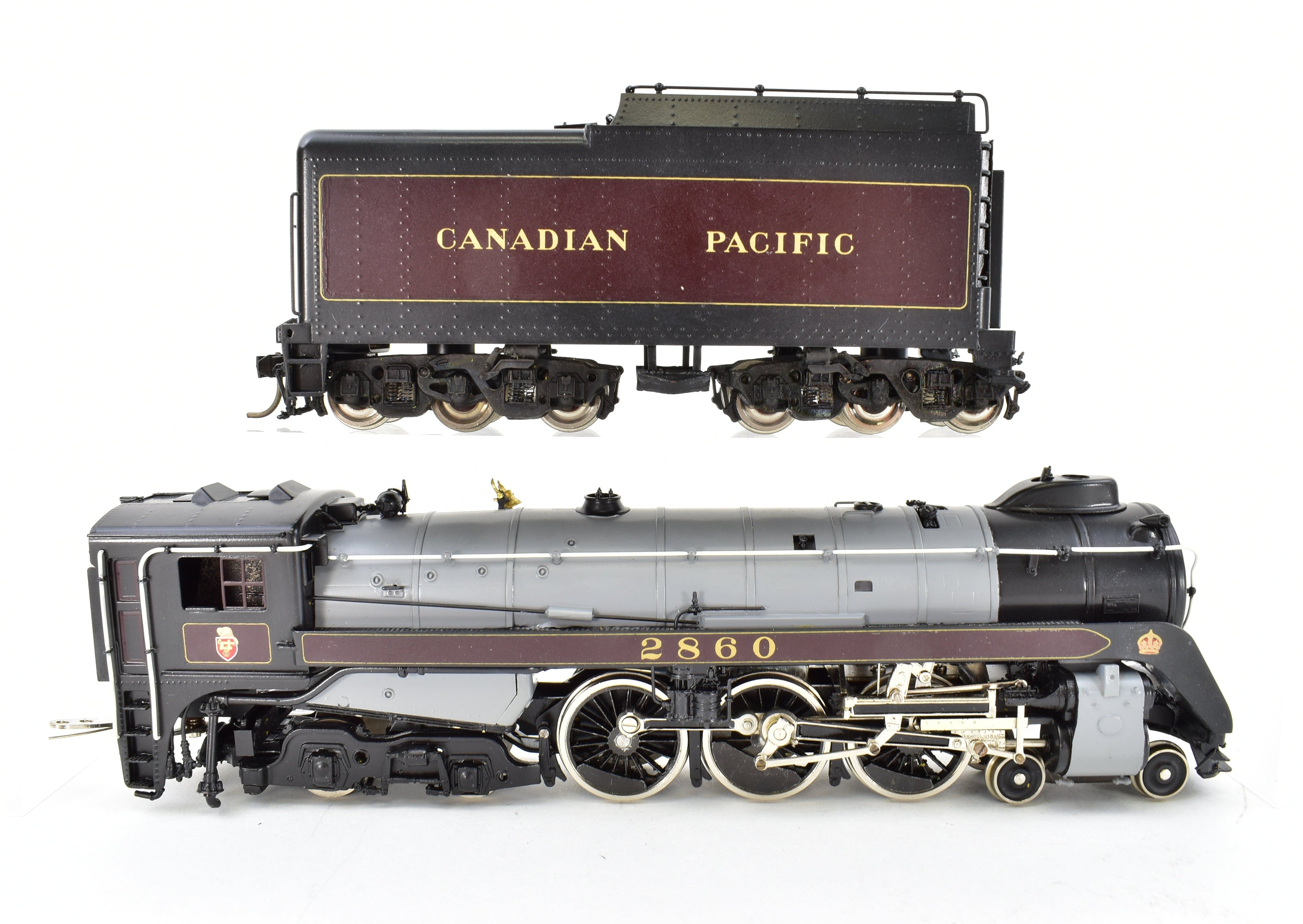 High - Quality HO Scale Brass PFM - Tenshodo Canadian Pacific Railway 4 - 6 - 4 Class H - 1e #2860 Royal Hudson Model Locomotive for Railway Enthusiasts