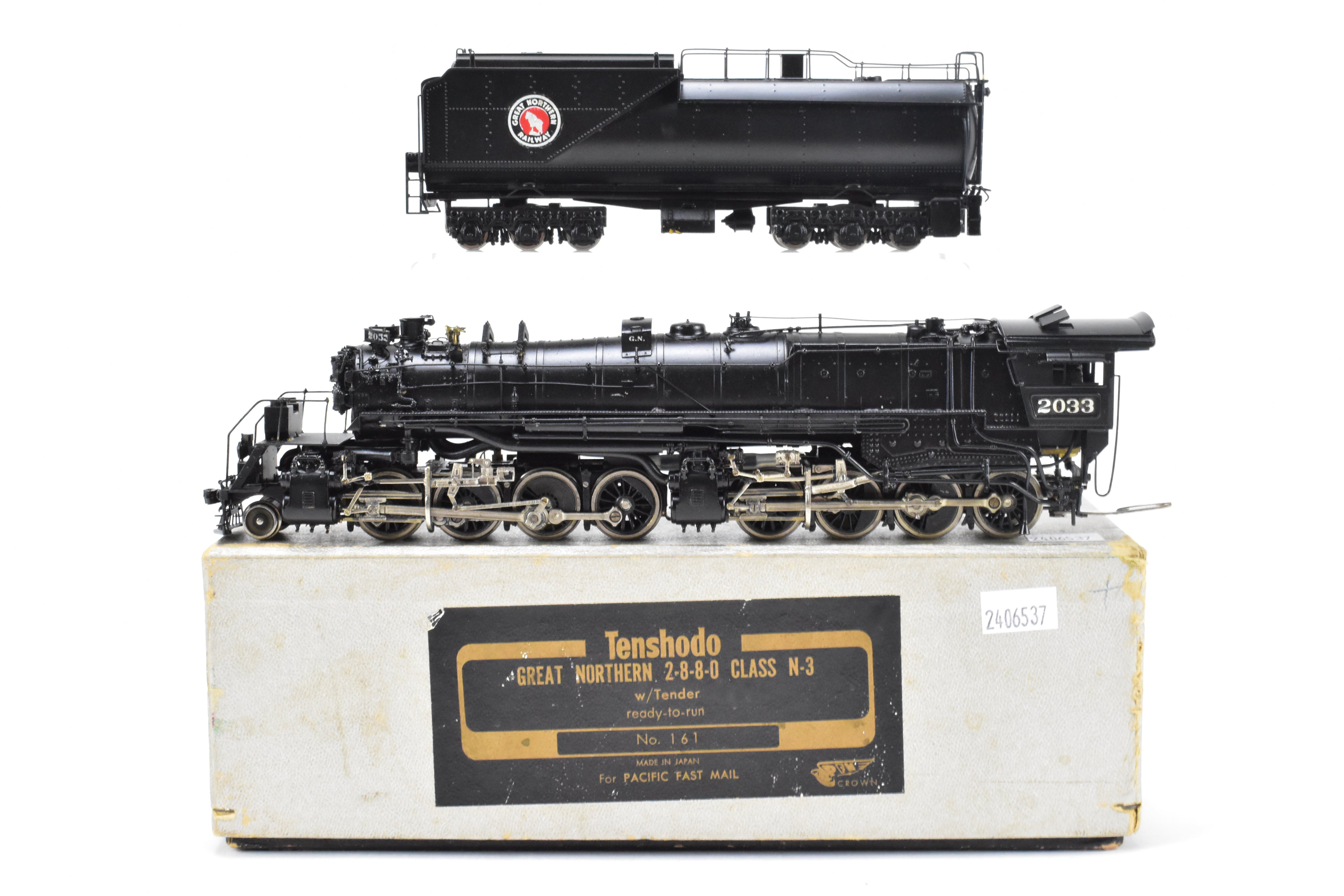 1967 HO Brass PFM - Tenshodo Great Northern 2-8-8-0 Class N-3 Custom Painted No. 2033