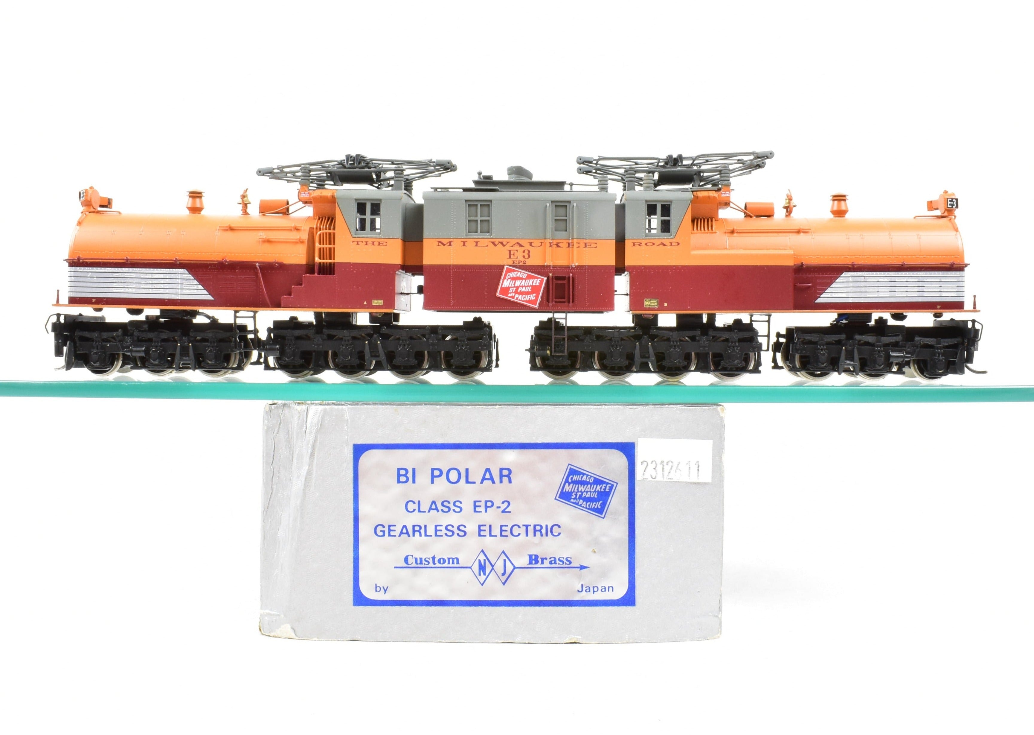 High - Quality HO Scale Brass NJ Custom Milwaukee Road EP - 2 BI - Polar Gearless Electric Model Train with Pro - Paint Finish, Model No. E3