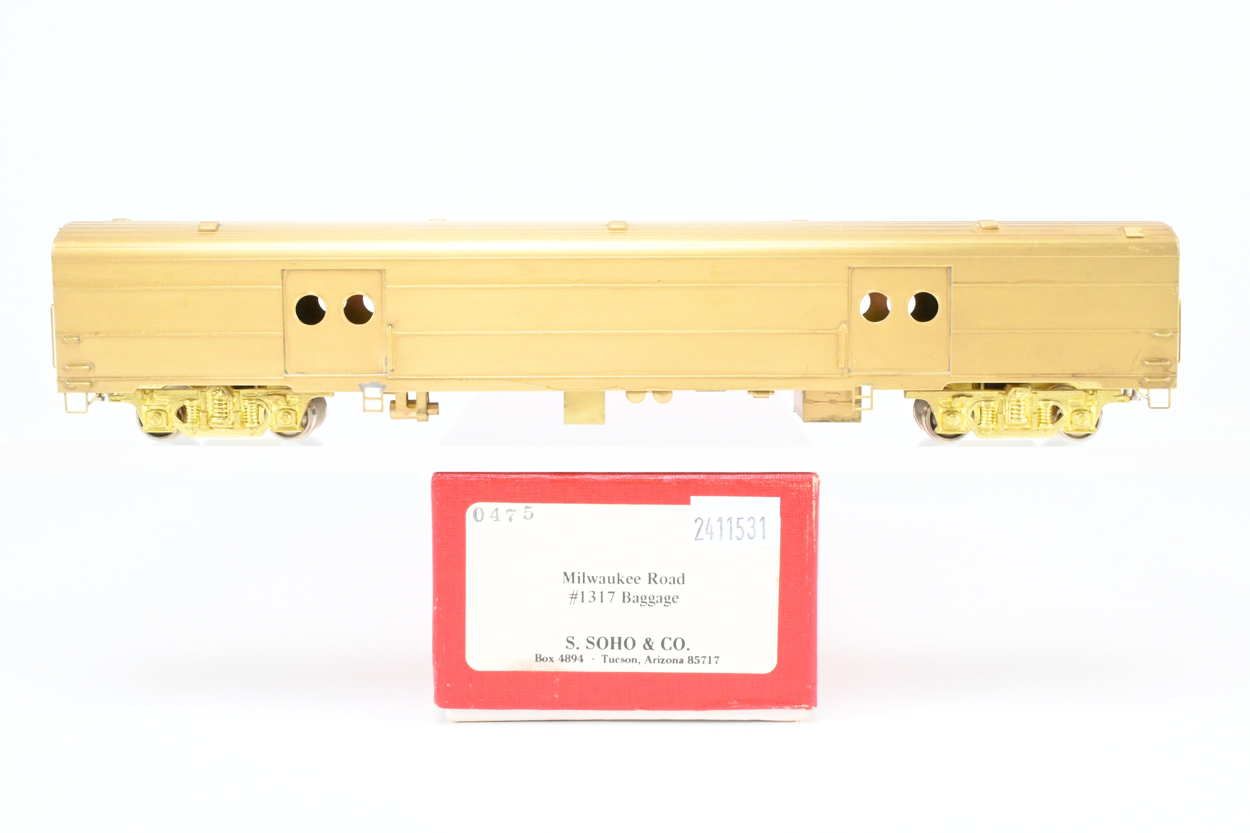 HO Scale Brass Soho Milwaukee Road #1317 Baggage Car Model