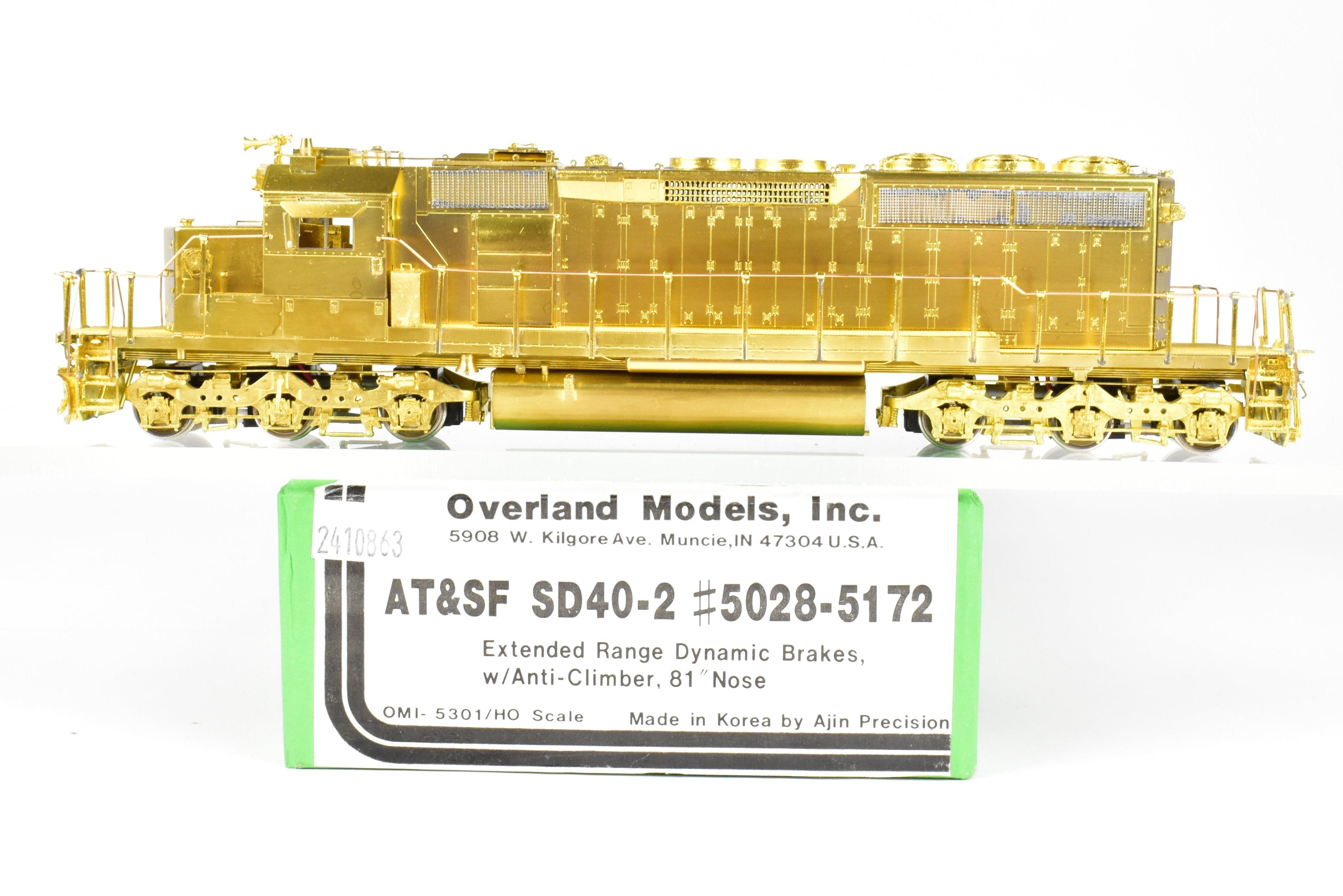 HO Brass ATSF - Santa Fe EMD SD40-2 Model with 81-Inch Nose by Overland Models