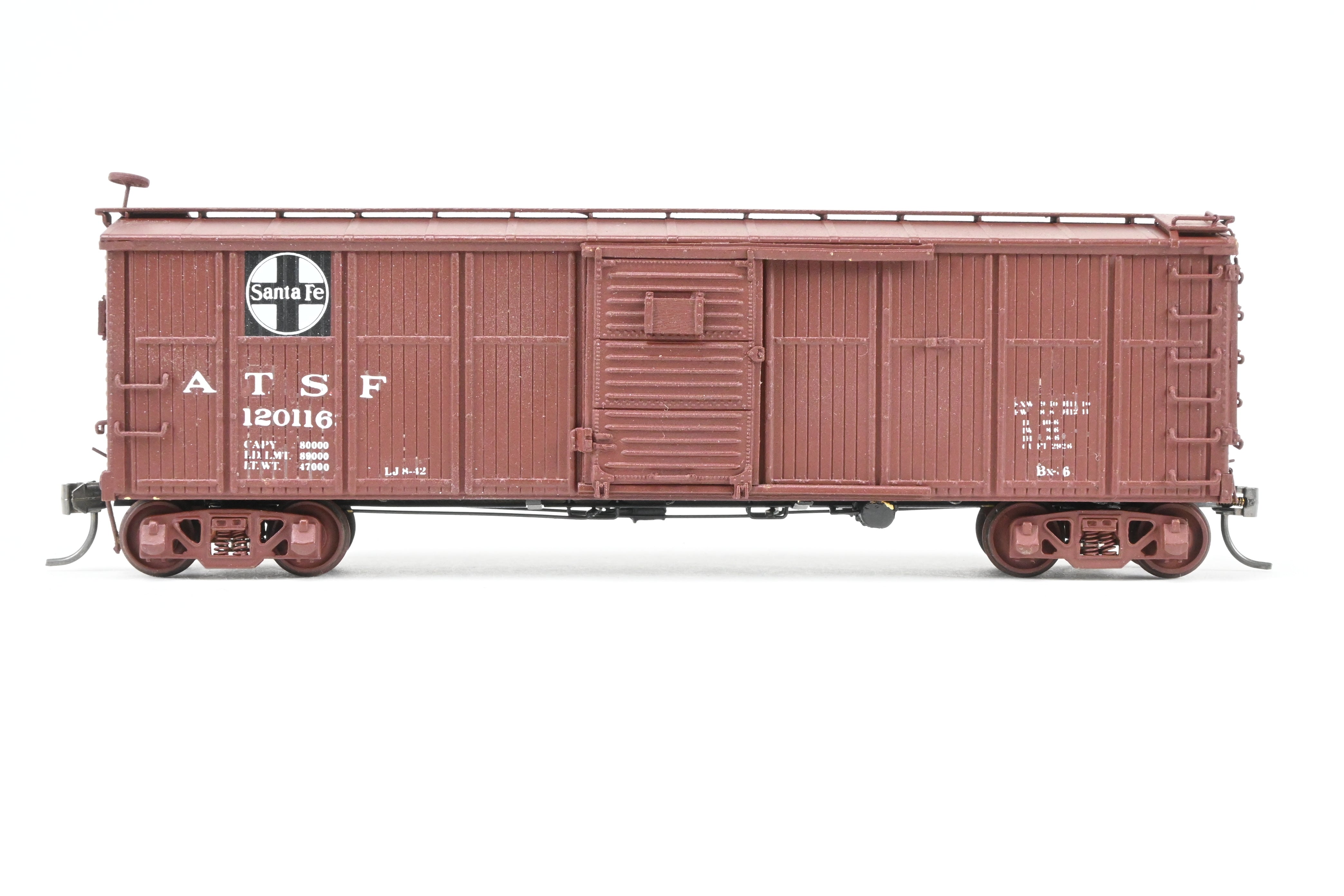 HO Scale Brass Model of Pecos River Brass ATSF - Santa Fe Bx - 6 Boxcar with CP Number 120116