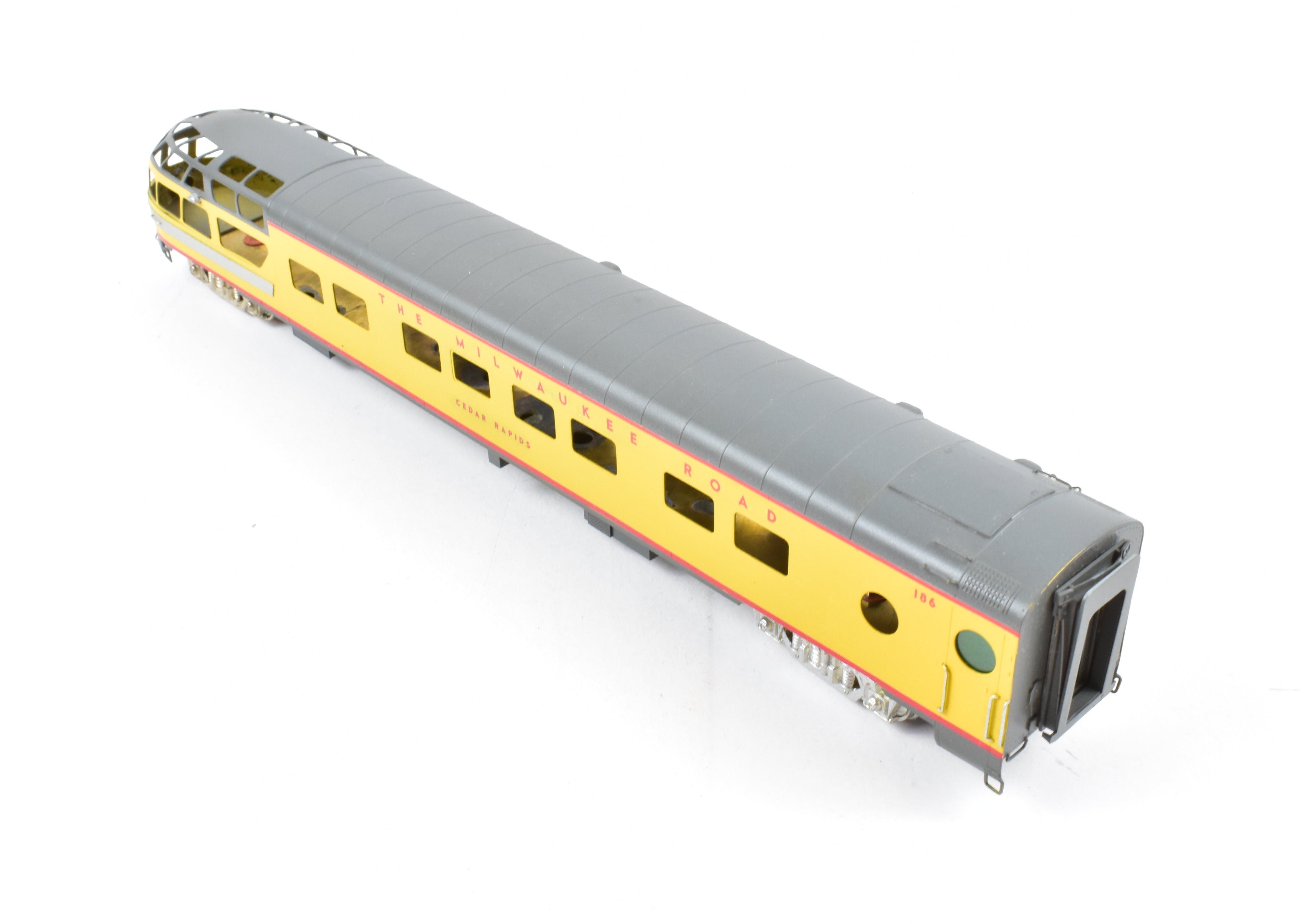 HO Scale Brass Soho Milwaukee Road Creek Series Custom Painted Sleeper - Observation Model Train Car for Cedar Rapids