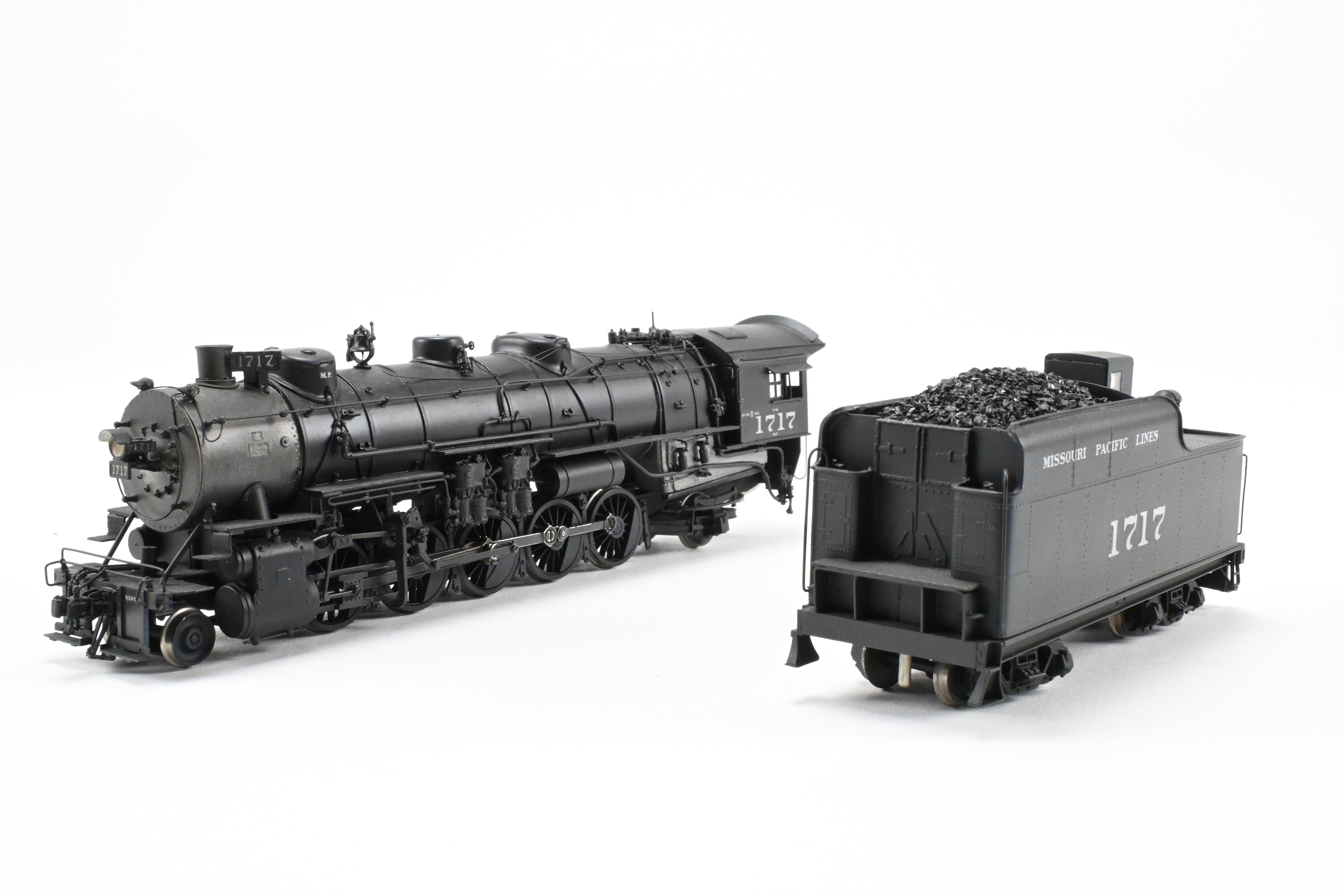 HO Scale Brass Sunset Model Missouri Pacific 2-10-2 Steam Locomotive with Custom Modifications to MP #1717, Professionally Painted by Don J. Worth and Modified by Renowned Author and Modeler Joe G. Collias