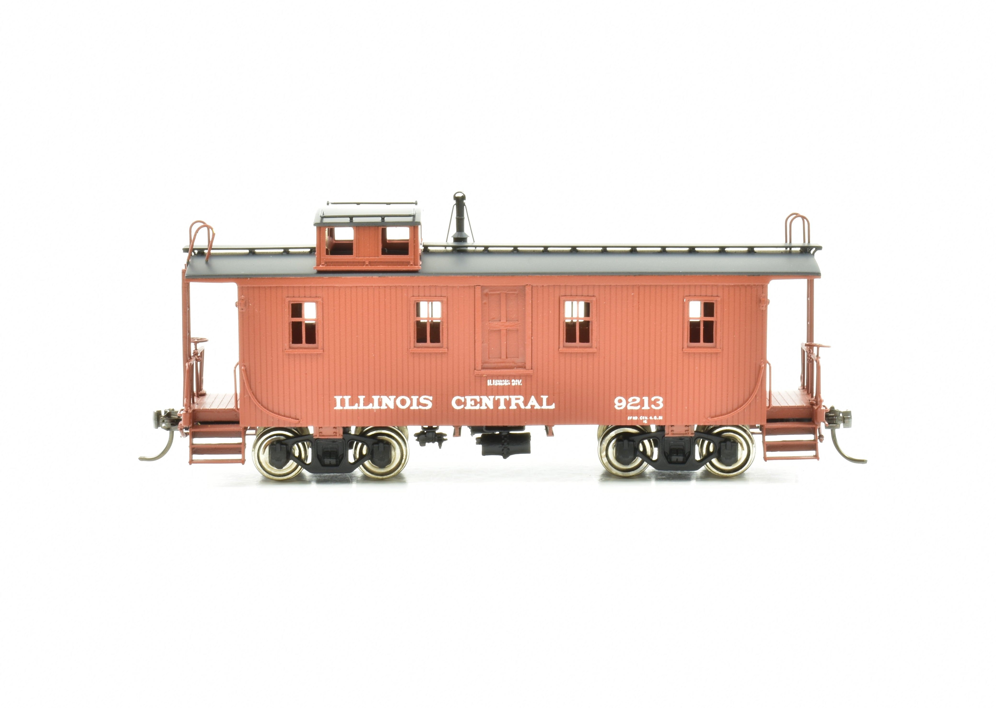 HO Scale Brass Pacific Fast Mail (PFM) SKI Illinois Central Wood Caboose Factory Painted Model Train Car