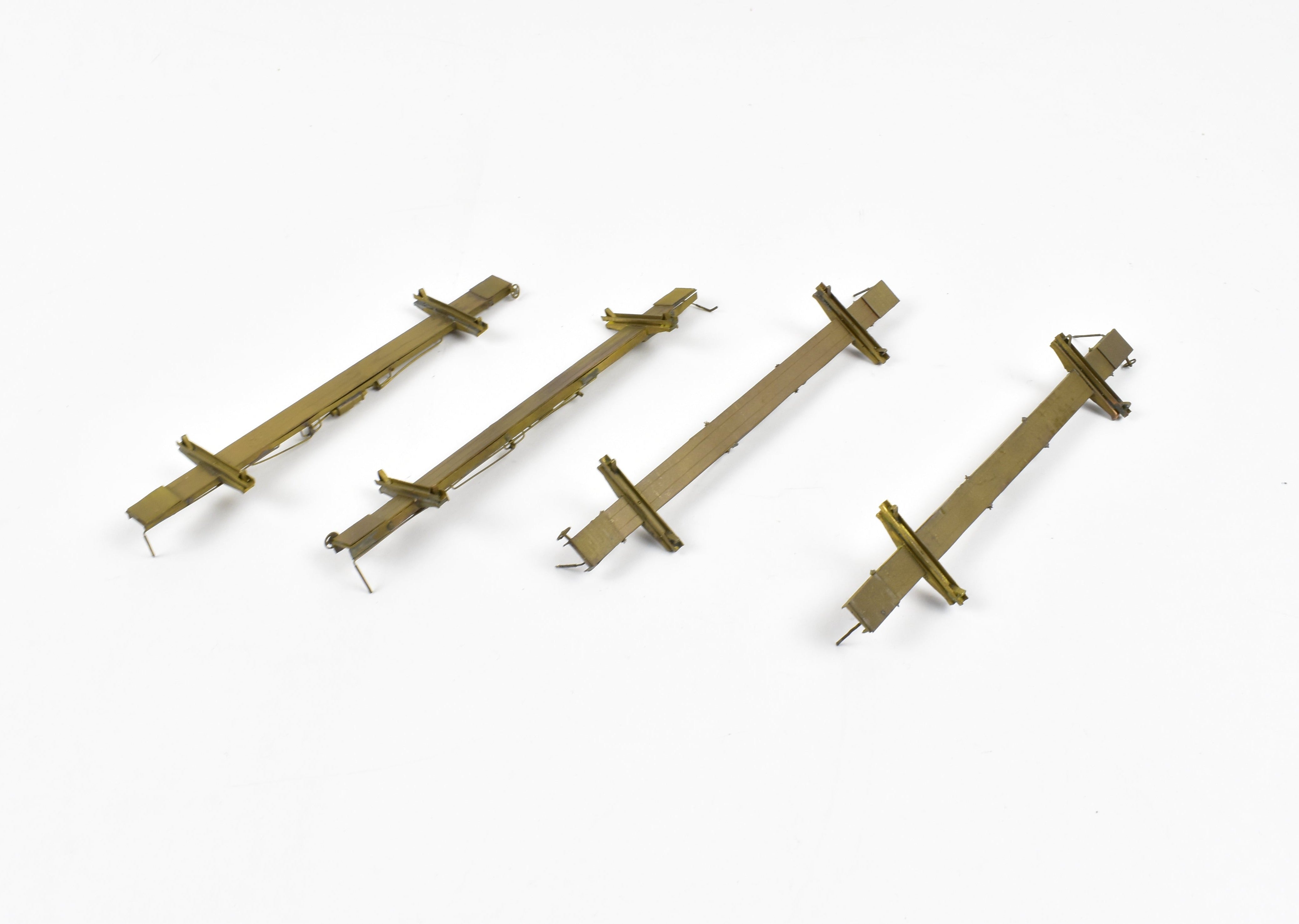 HO Scale Brass Model Train Set - Northwest Short Line Various Roads 43-Foot Skeleton Log Cars Four-Pack without Trucks