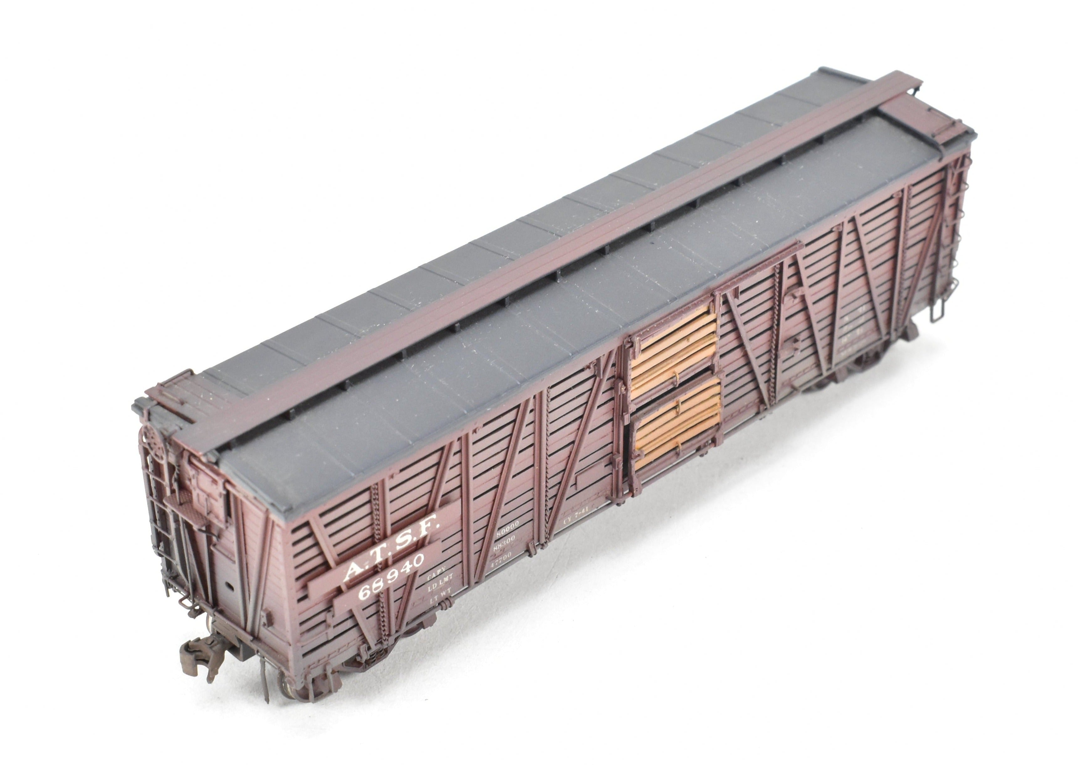 HO Scale Brass ATSF - Santa Fe SK - S Stock Car with Custom Weathering by Pecos River