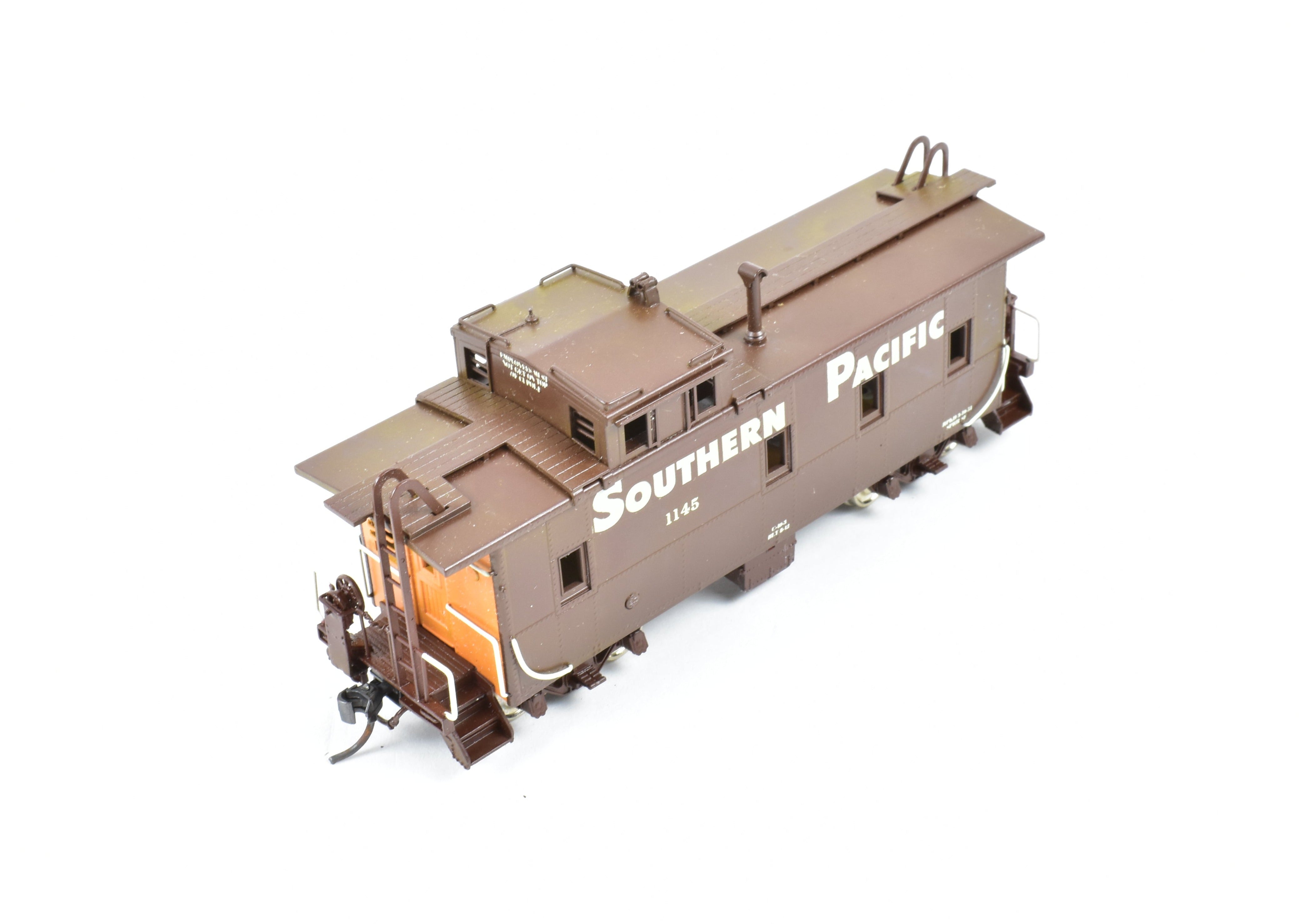 HO Scale Brass Pacific Fast Mail (PFM) - SKI SP - Southern Pacific Modern Era C - 40 - 3 Steel Caboose Custom Painted with Road Number 1145 for Model Trains