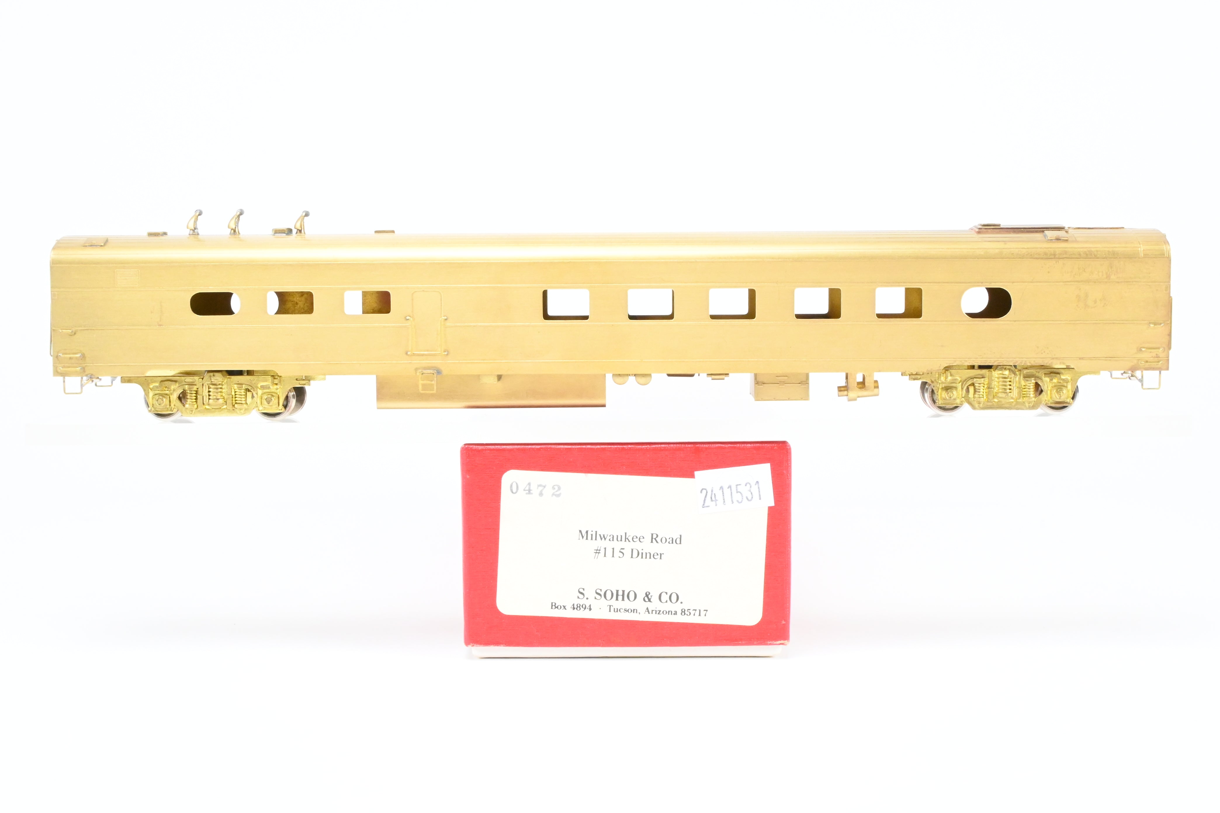 HO Scale Brass Soho Milwaukee Road #115 Diner Model in Excellent Condition