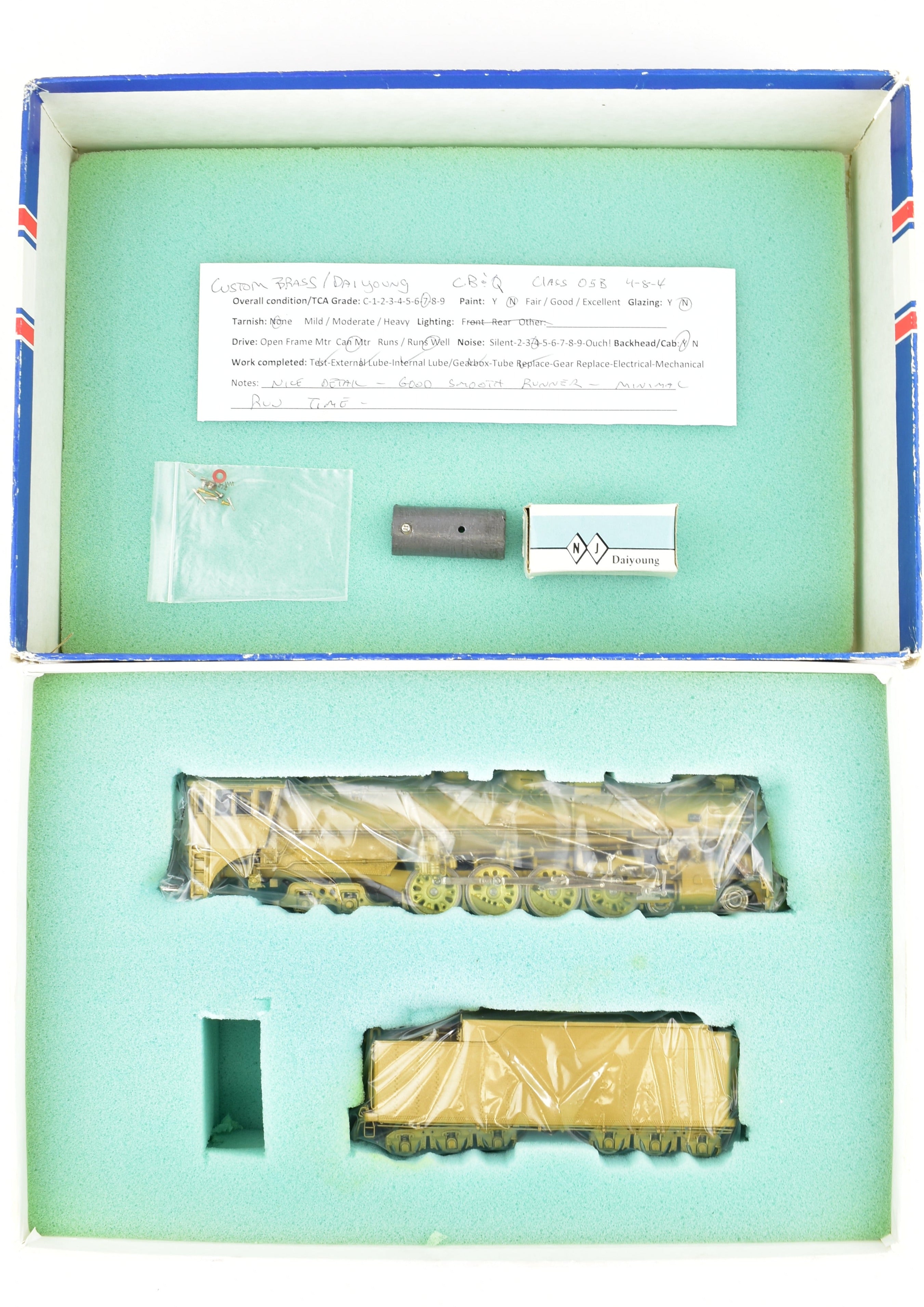 HO Scale Custom Brass CB&Q Burlington Route Class O5B 4-8-4 Locomotive