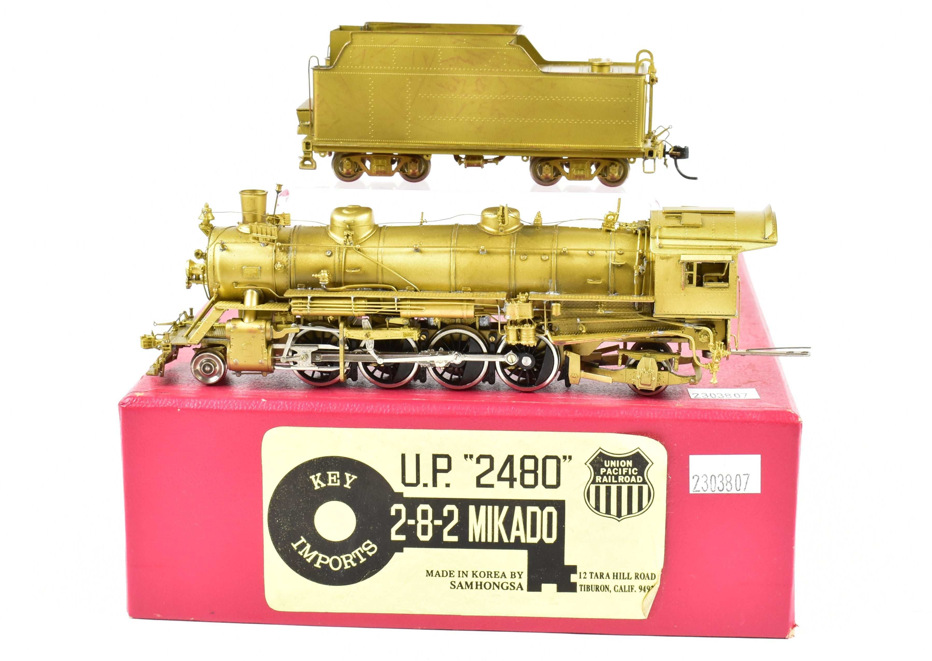 HO Scale Brass Key Imports Union Pacific 2480 Class 2-8-2 Steam Locomotive Model