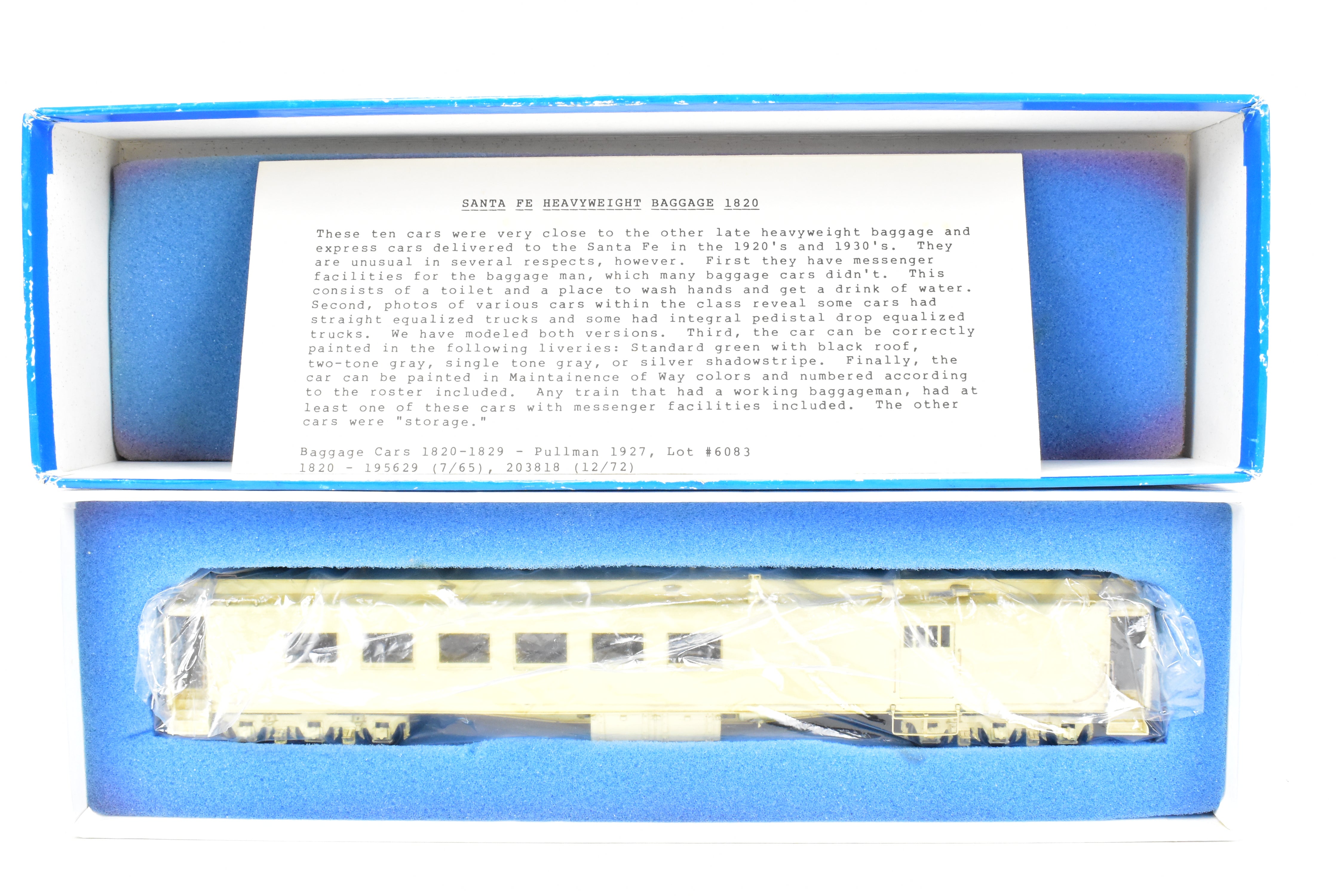 HO Scale Brass Pecos River ATSF - Santa Fe Heavyweight Combine Car #2410 (Wrong Box)
