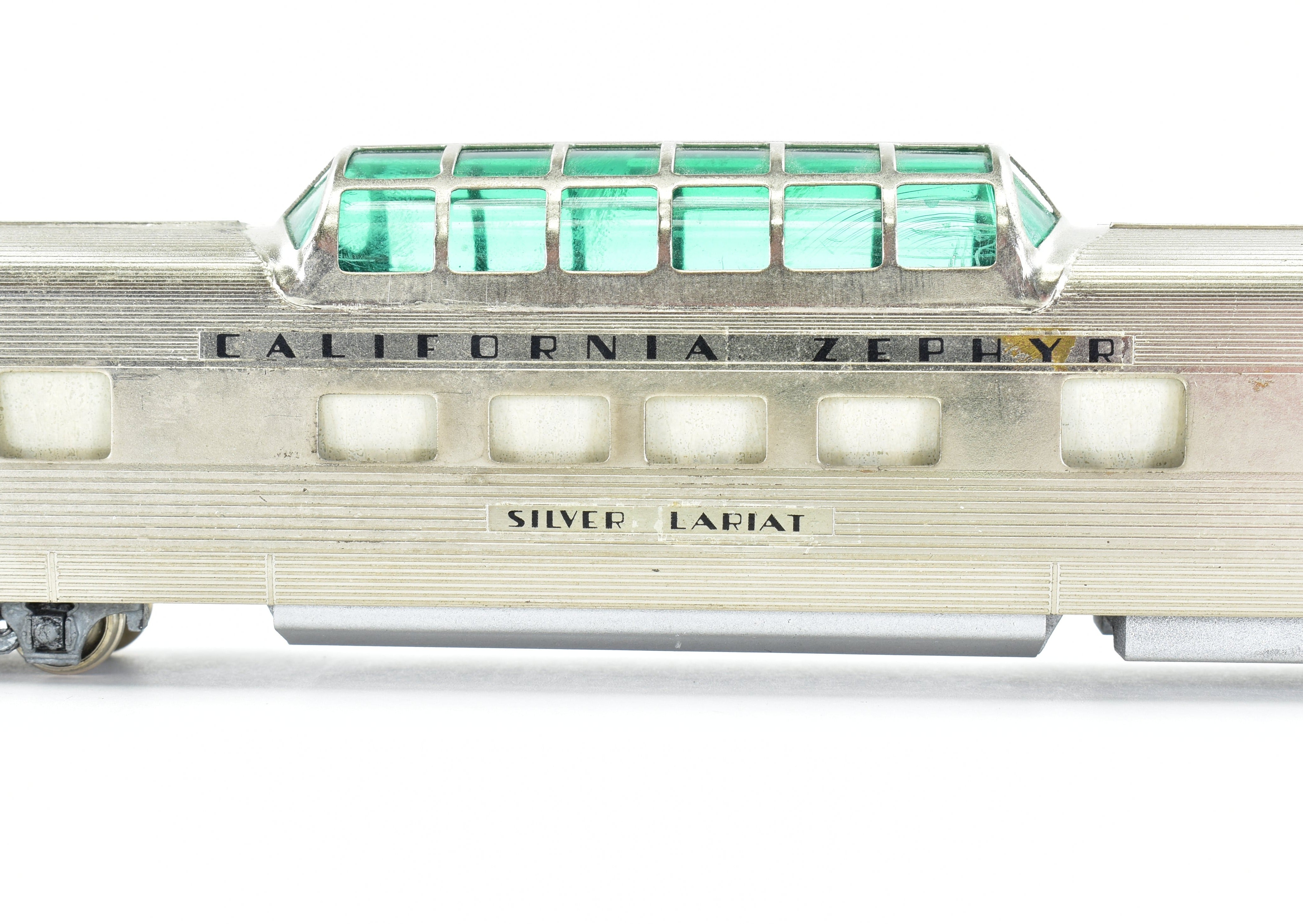 HO Scale Brass Nickel Plate Products (NPP) CB&Q - Burlington Route WP & D&RGW California Zephyr Vista Dome Open Section Sleeper Train Set Model