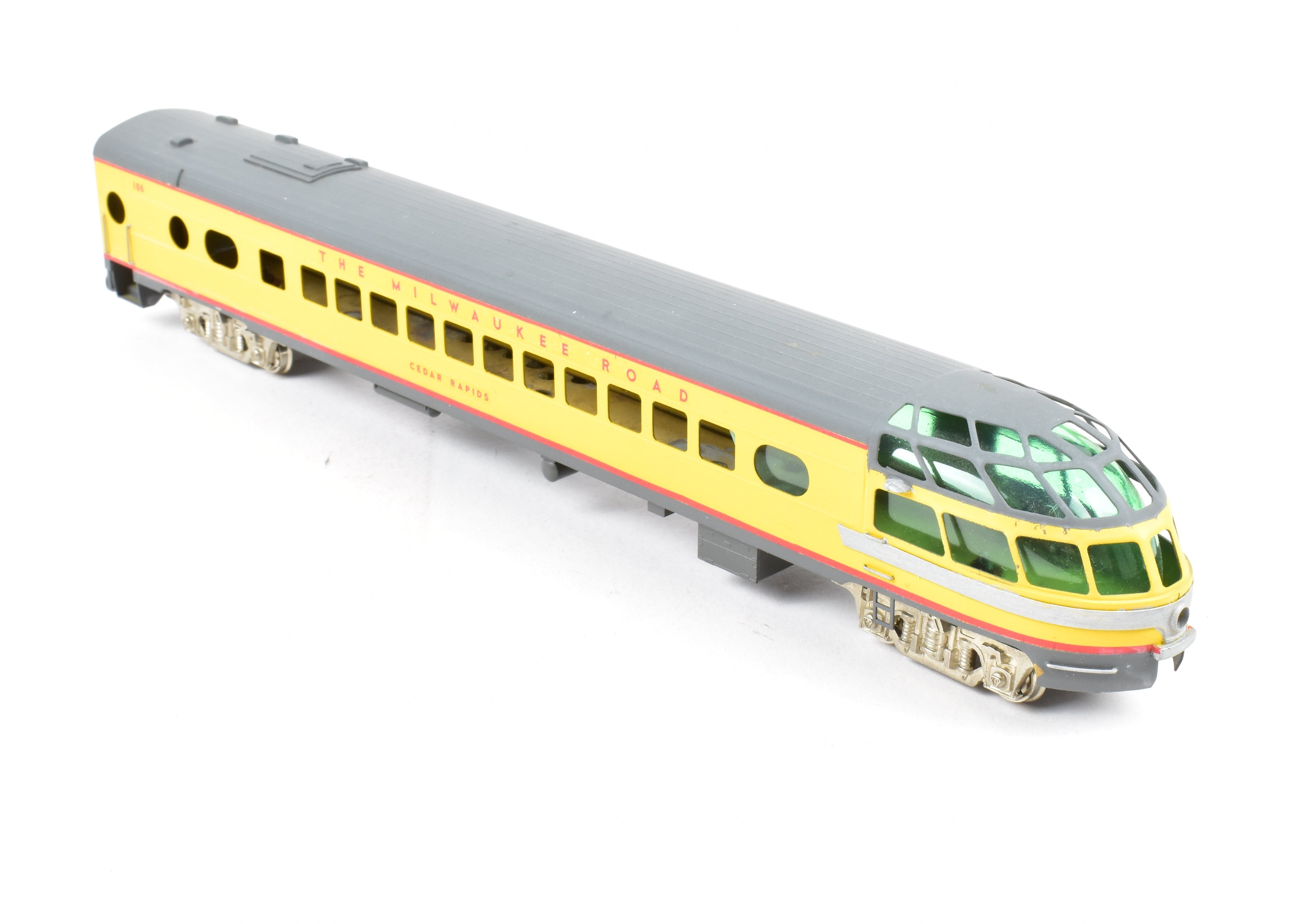 Custom Painted HO Brass Soho Milwaukee Road #186 Rapids Sky Top Lounge Model