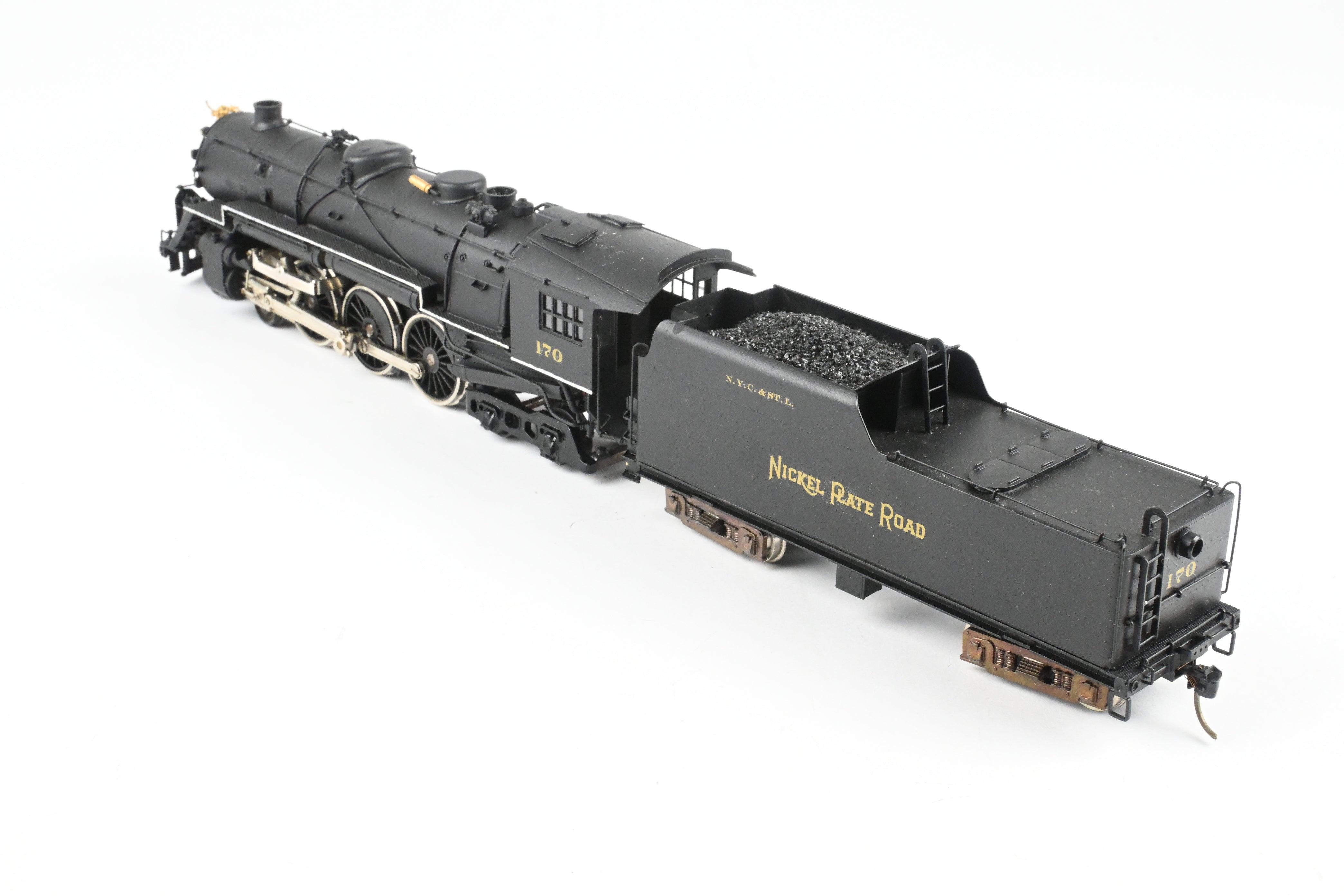 HO Scale Brass Model Train - Nickel Plate Products (NPP) Nickel Plate Road Class L - 1a 4 - 6 - 4 Steam Locomotive without Elephant Ears, Custom Painted Number 170