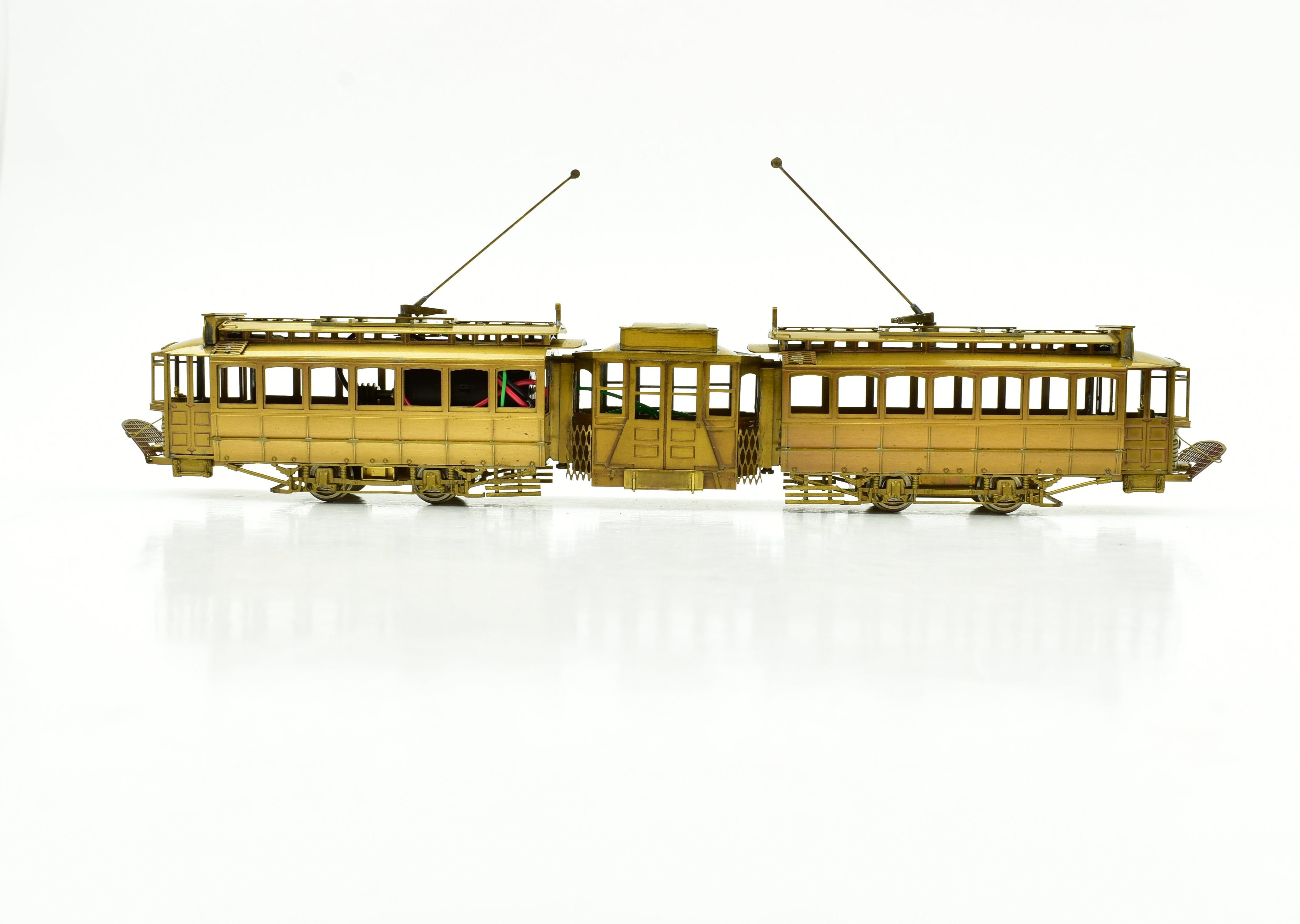 Rare HO Scale Custom Brass Single Truck Articulated Trolley of Boston Elevated Railroad