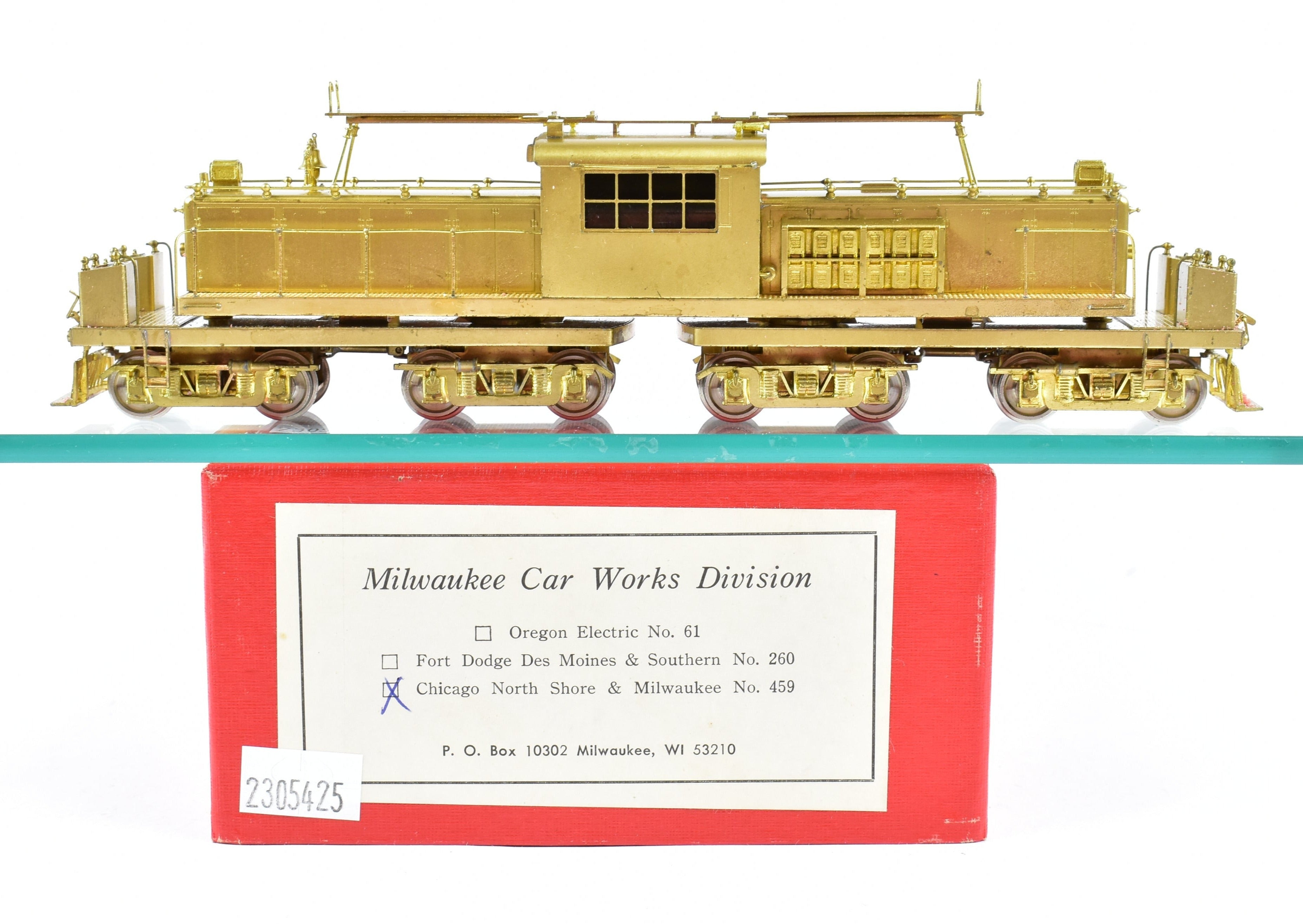 High - Quality HO Scale Brass Electric Freight Motor Model #459 by Milwaukee Car Works CNS&M - North Shore Line