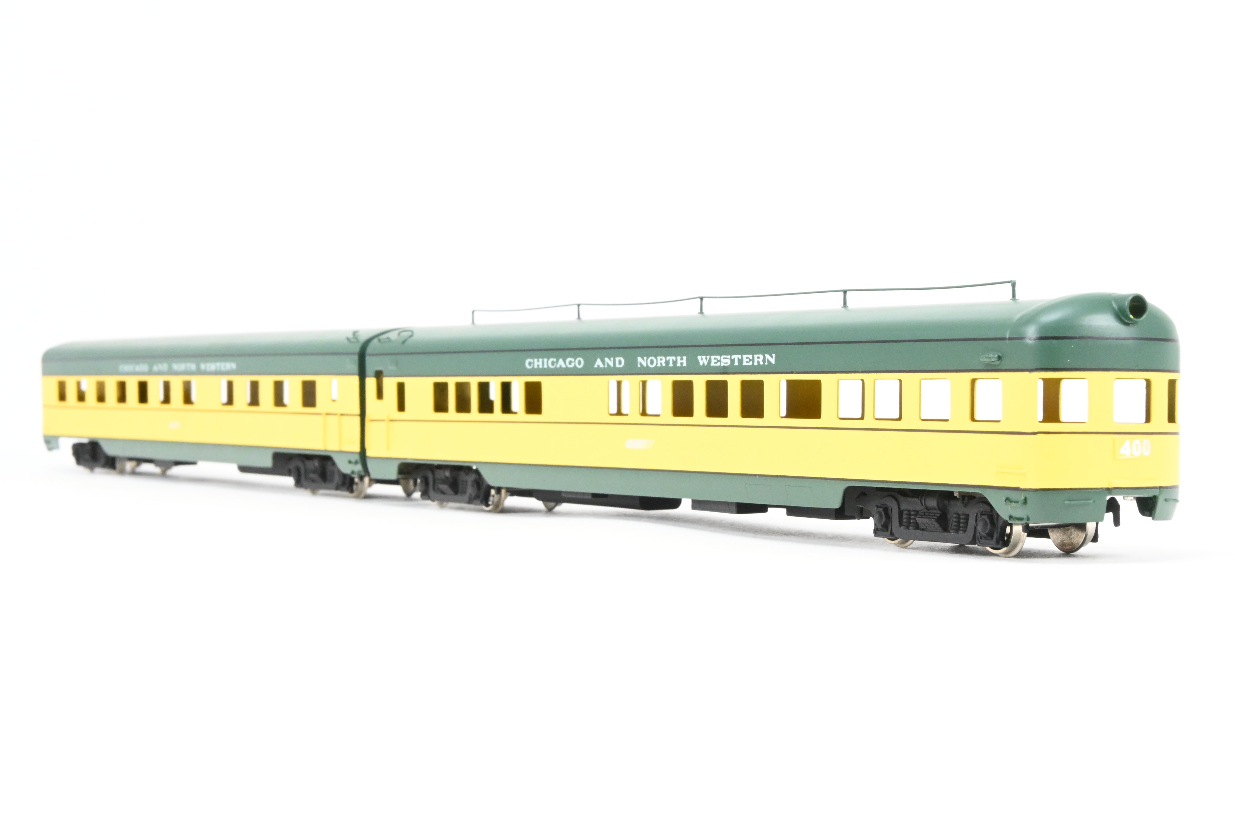 HO Scale Brass NPP Nickel Plate C&NW Chicago & Northwestern Factory-Painted Diner and Observation Set