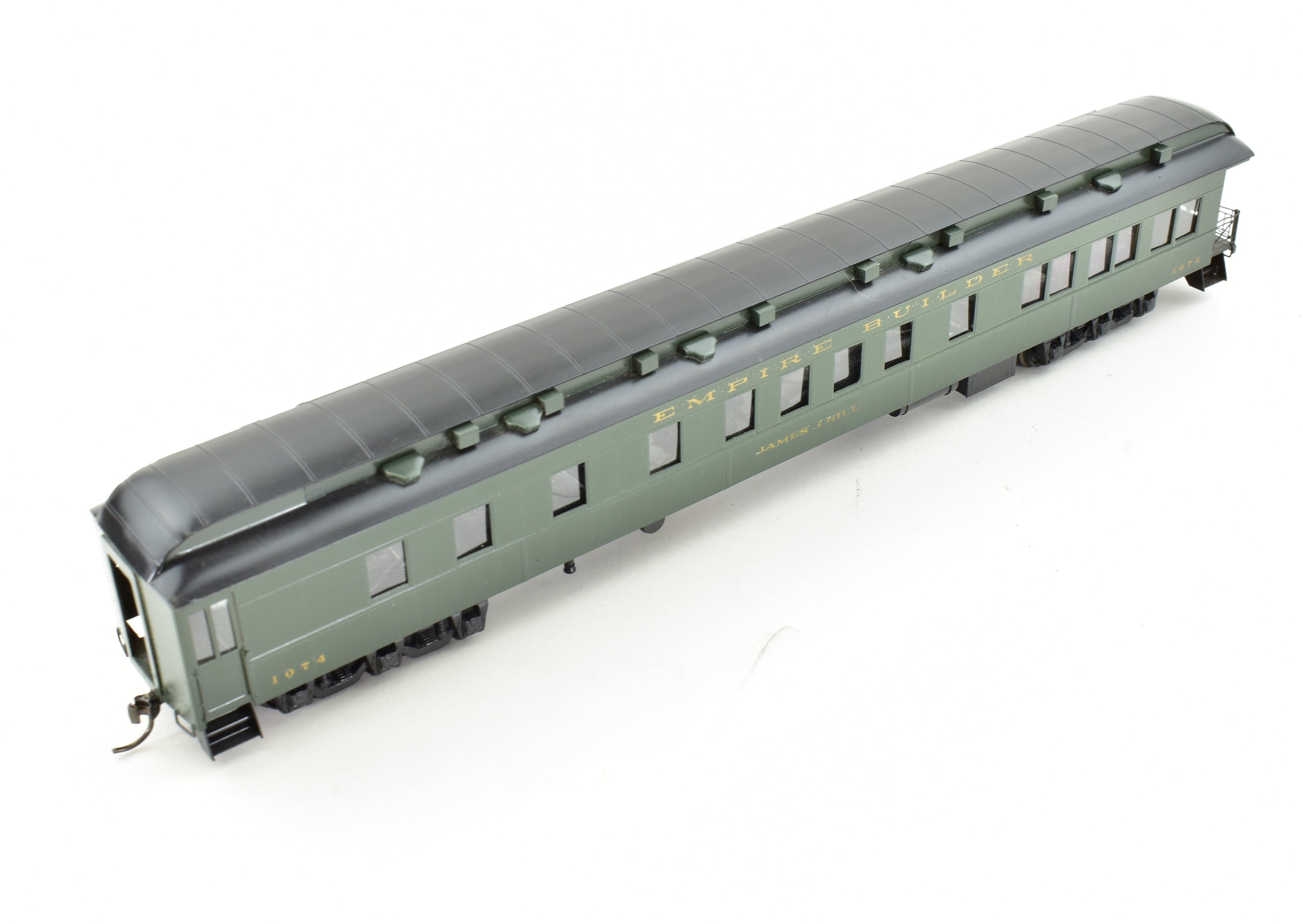 HO Brass Lambert Great Northern Heavyweight Observation Car CP with Central Valley Metal Wheel Trucks