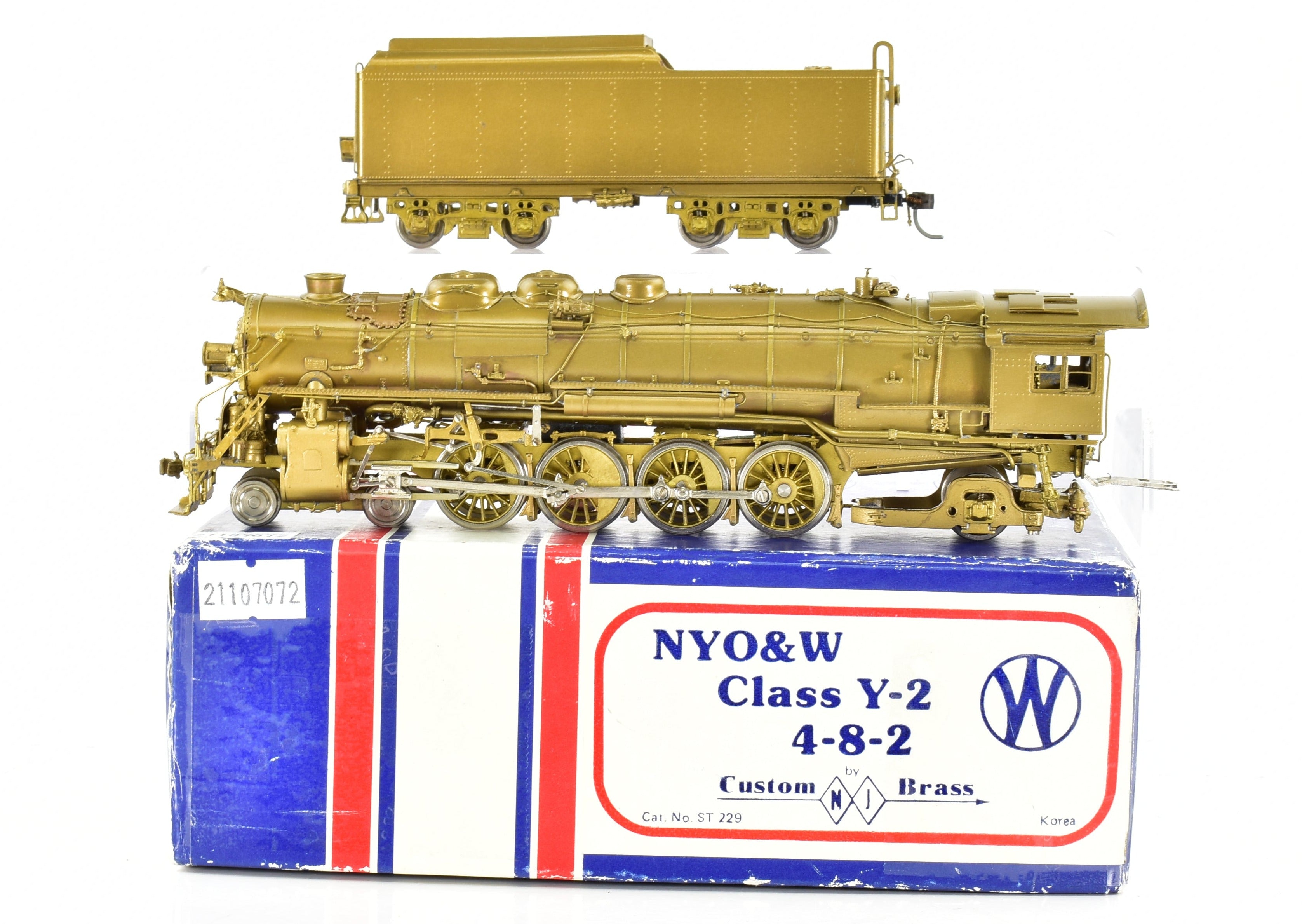 HO Scale Brass Model Train - New York Ontario & Western Class Y - 2 4 - 8 - 2 Custom - Built by KSM for NJ Custom Brass