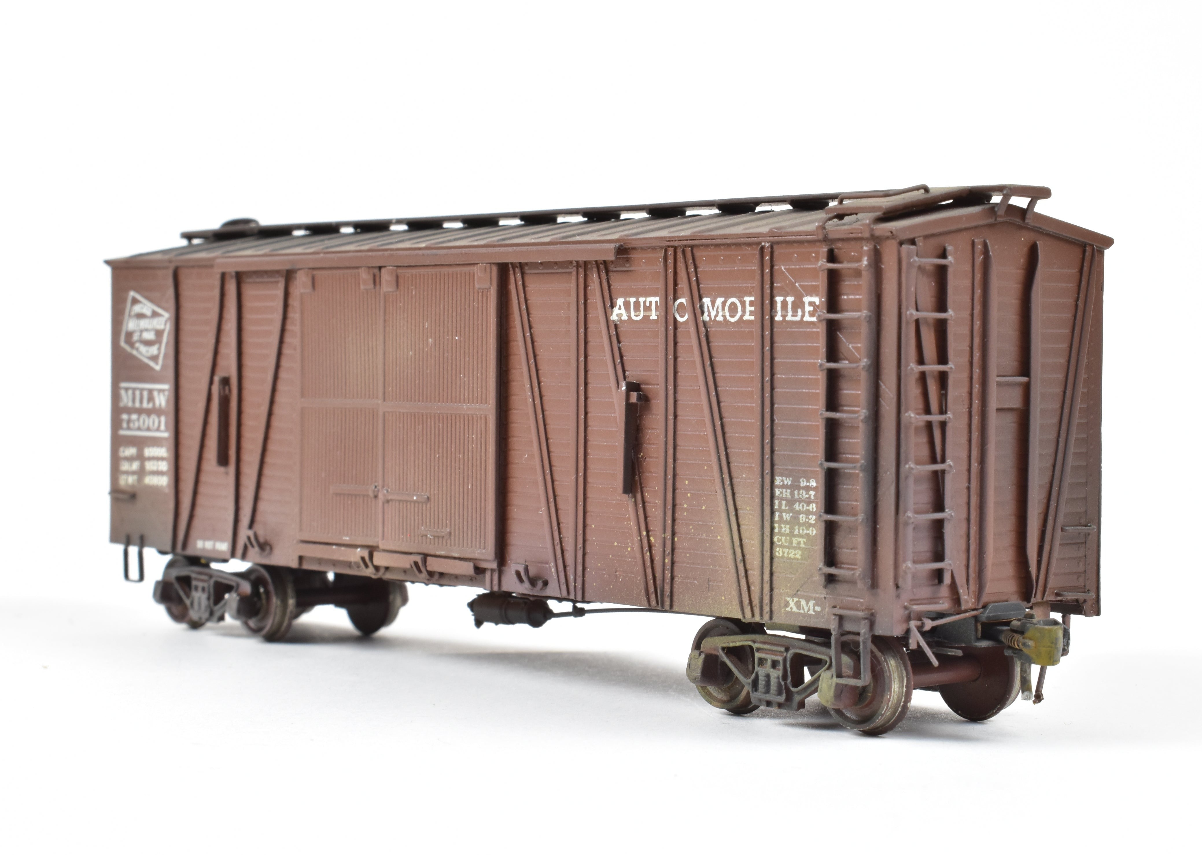 Custom Painted HO Brass Oriental Limited MILW - Milwaukee Road Automobile Box Car