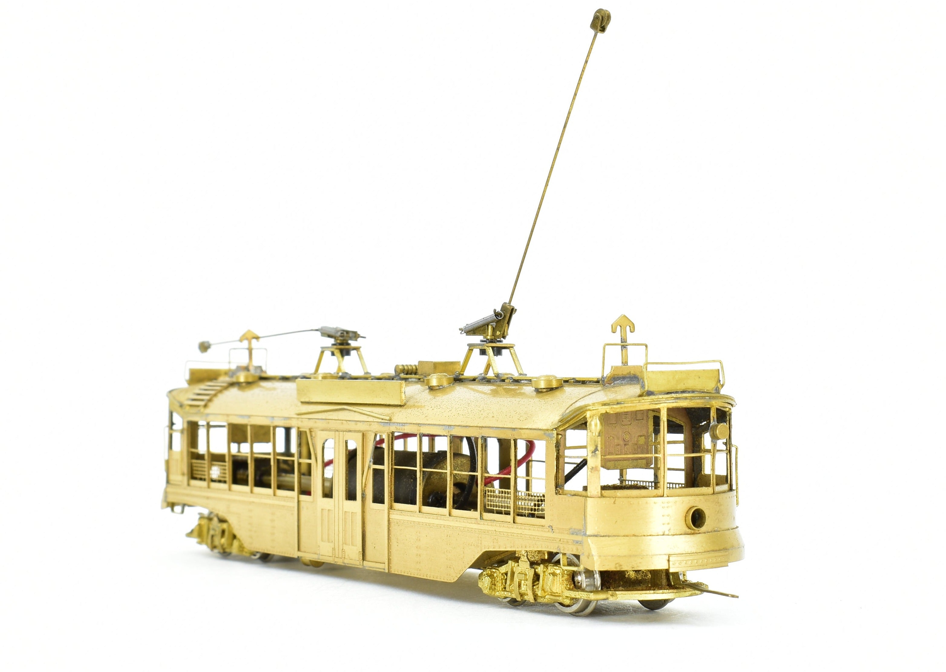 High - Quality HO Scale Custom Brass Pacific Electric Dragon Trolley Car Model without Original Packaging by Brass NJ Custom