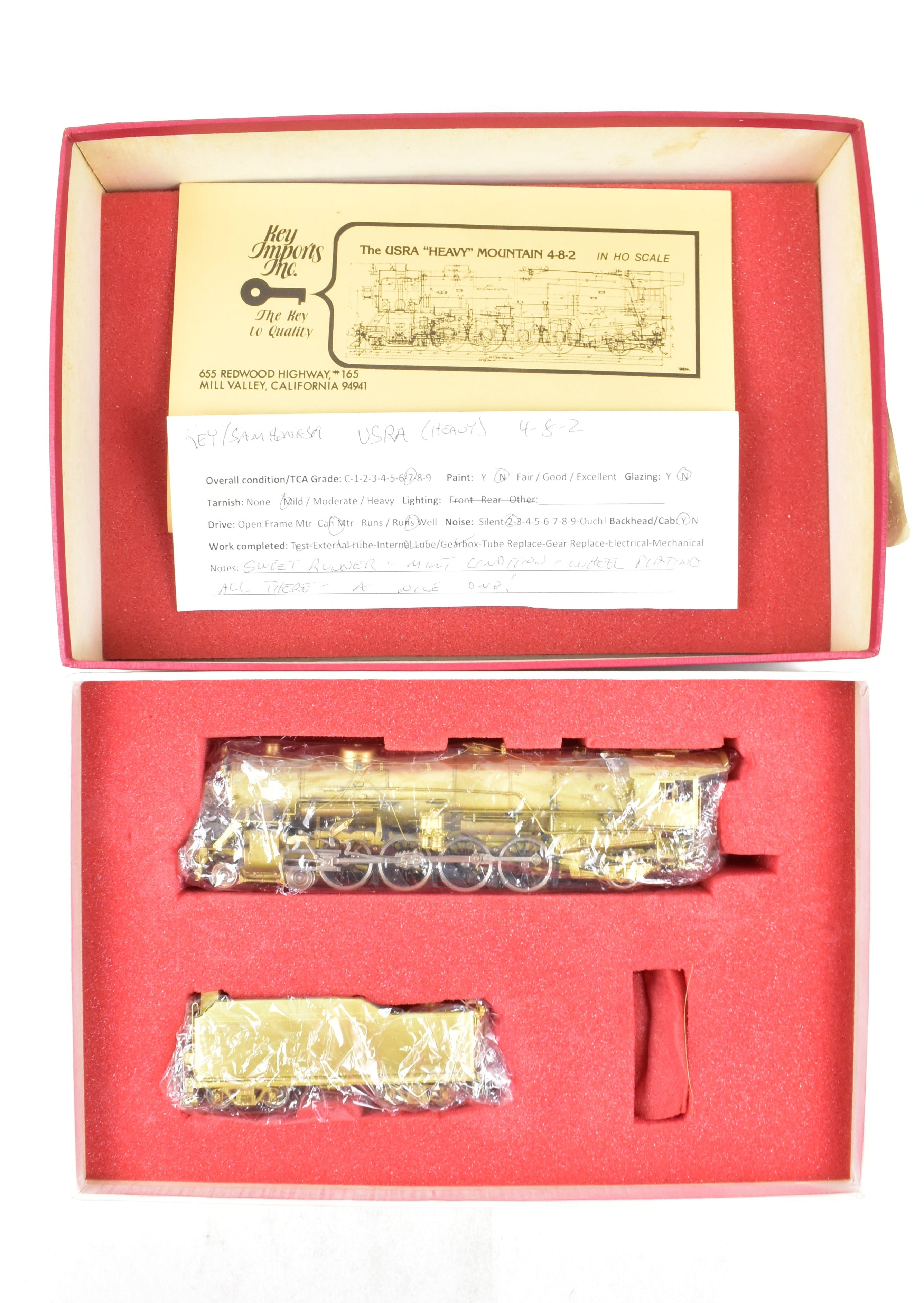 HO Scale Brass 4-8-2 USRA Heavy Mountain Model by Key Imports