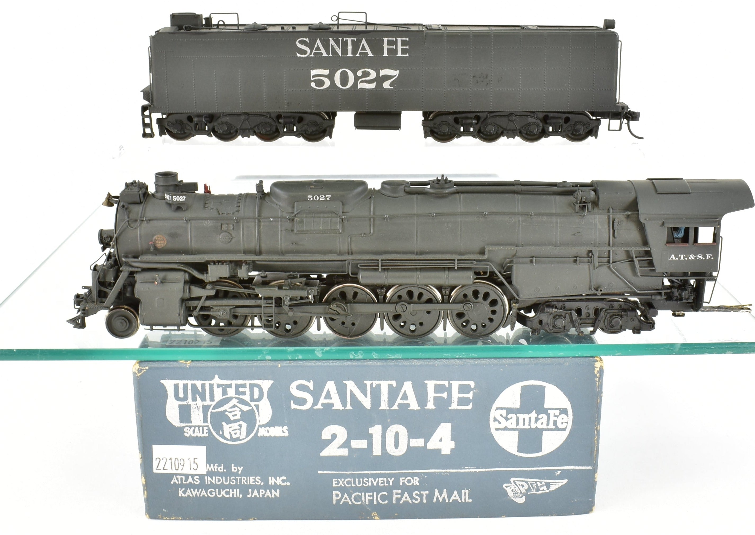 Custom Painted HO Brass PFM - United ATSF - Santa Fe 2-10-4 Model
