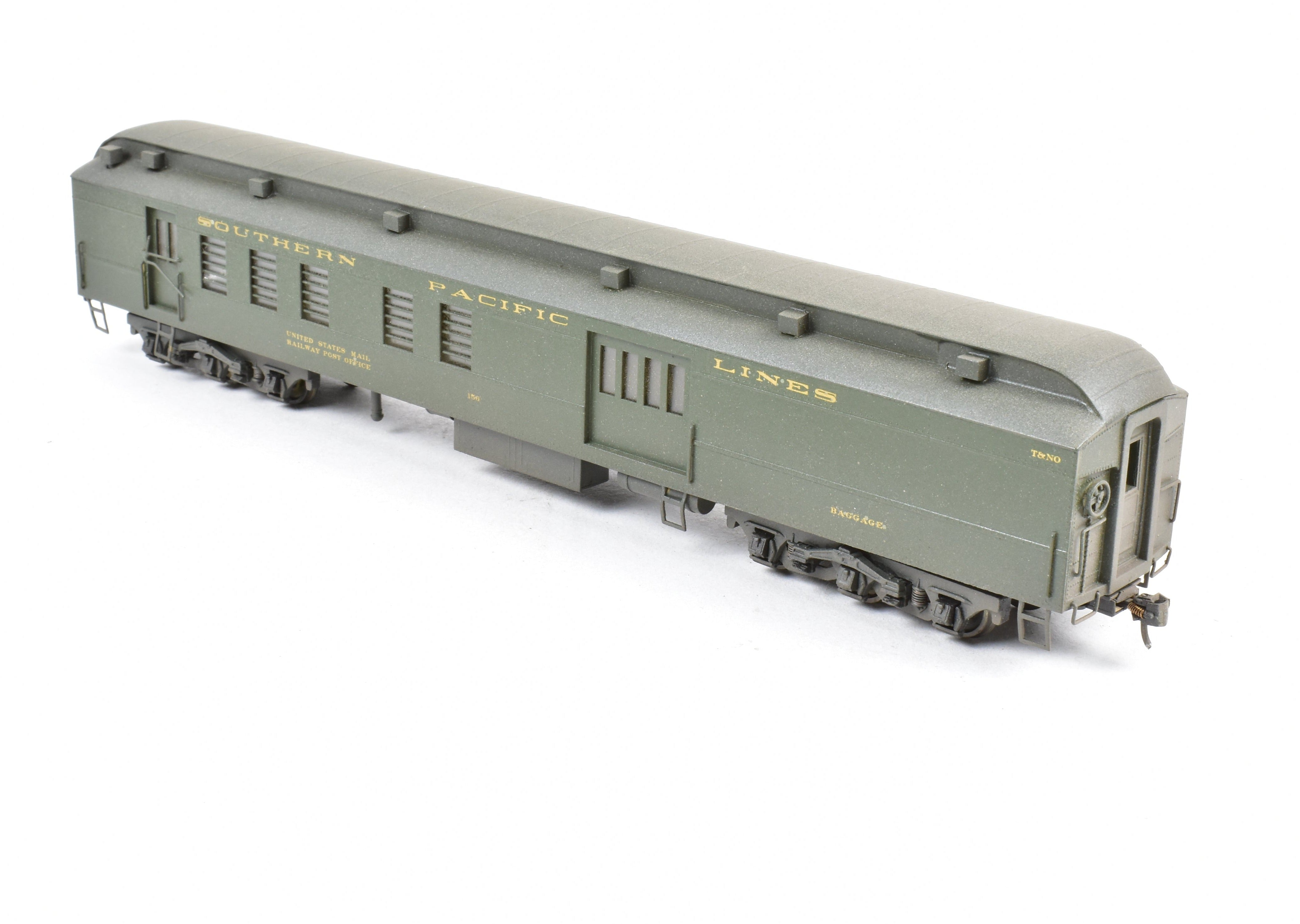 HO Scale Brass Lambert Southern Pacific Heavyweight Combine Baggage RPO Model Train Car with Central Valley Trucks