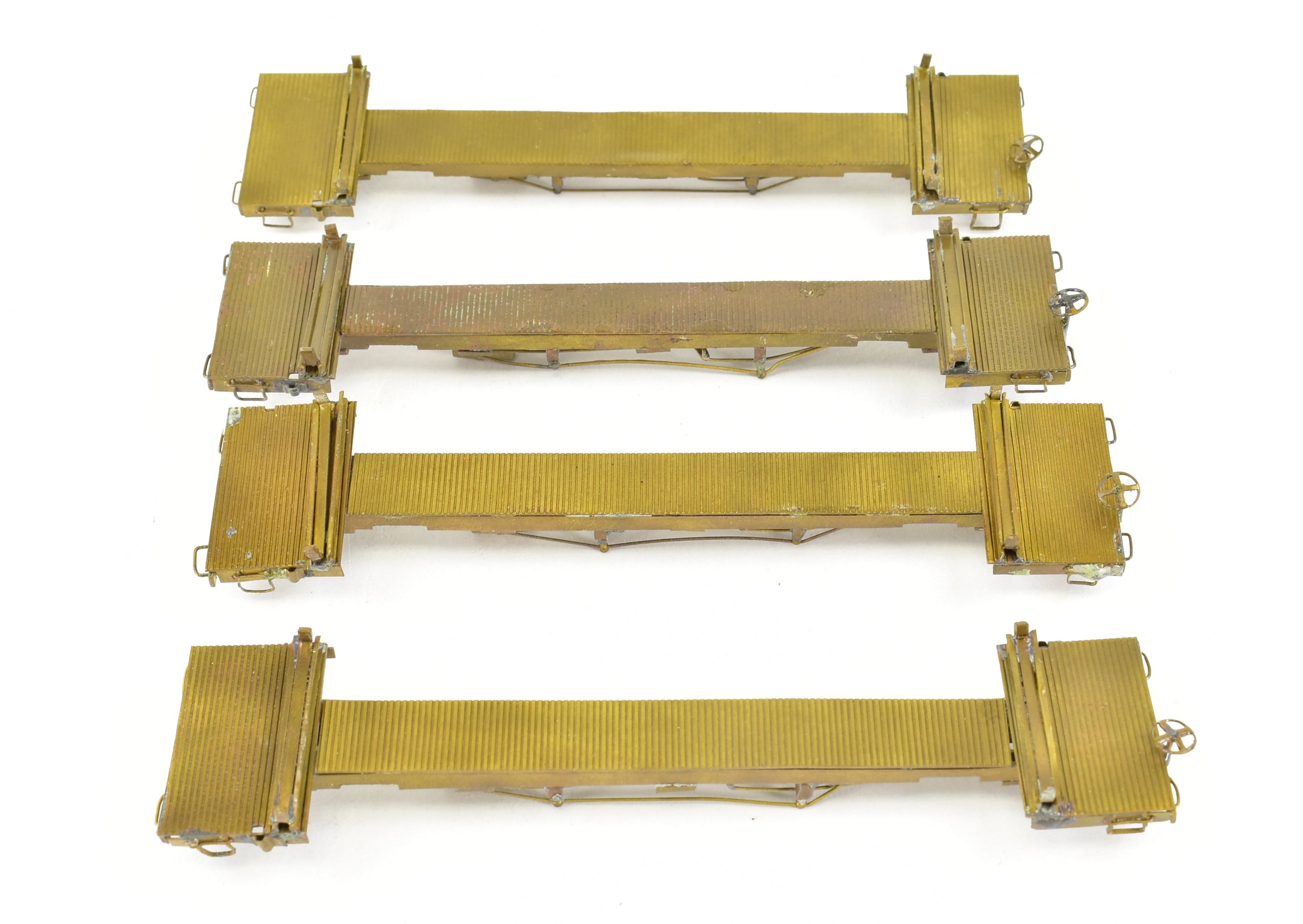 HO Brass 4-Pack 41' Log Cars from NWSL & NP, No Trucks #1