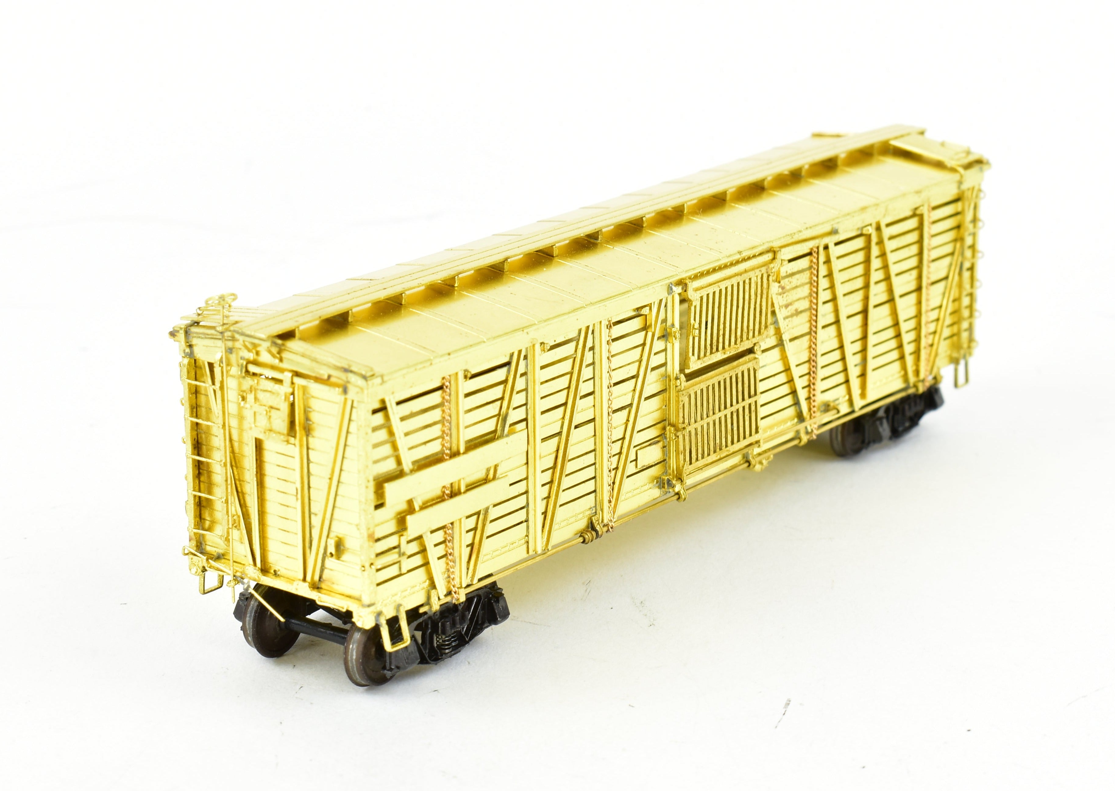 HO Scale Brass ATSF - Santa Fe Sk-Q Stock Car with Kadee Replacement Trucks