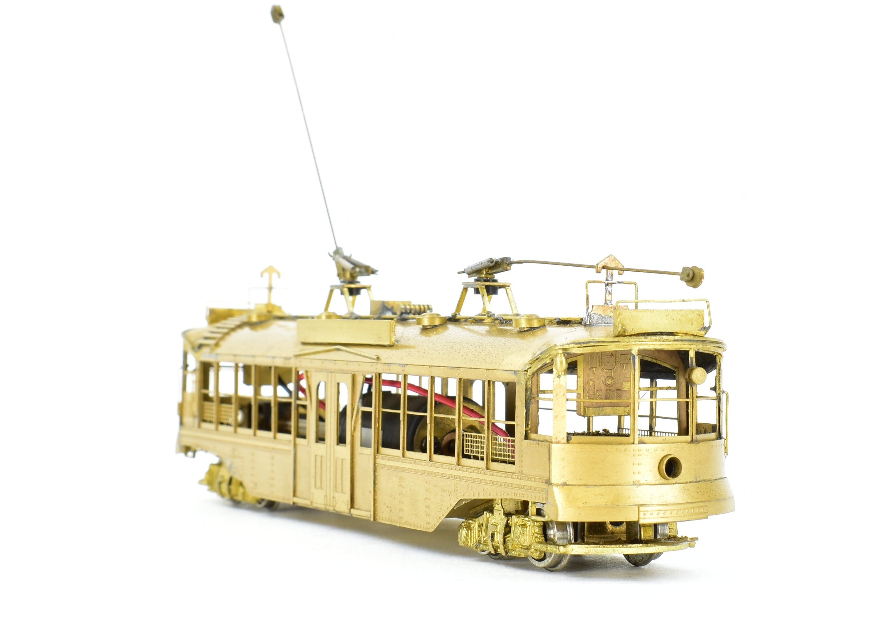 High - Quality HO Scale Custom Brass Pacific Electric Dragon Trolley Car Model without Original Packaging by Brass NJ Custom