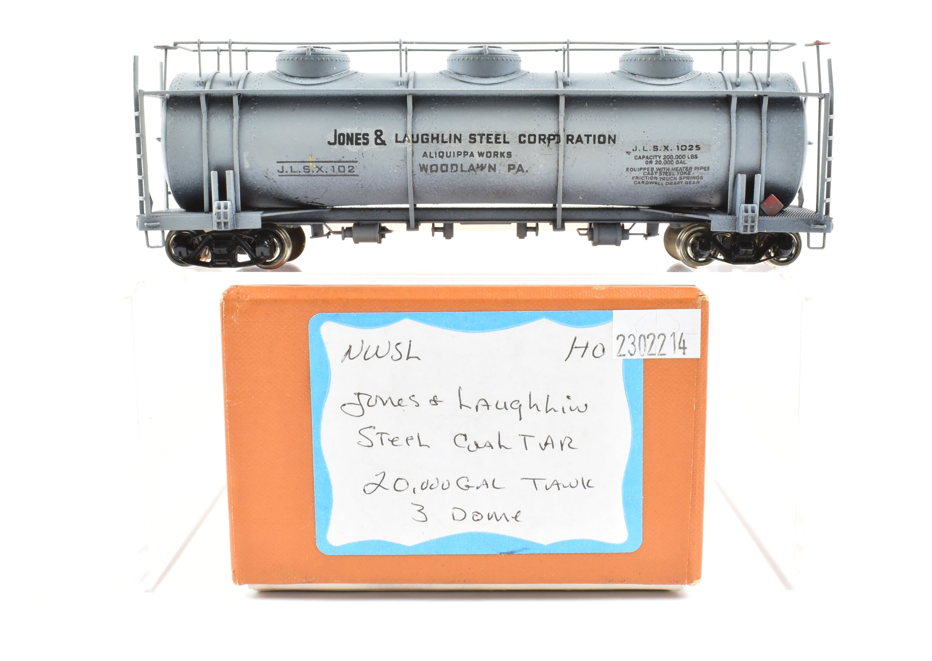 HO Scale Brass NorthWest Short Line 20,000 Gallon 3 Dome Tank Car with Kadee Couplers