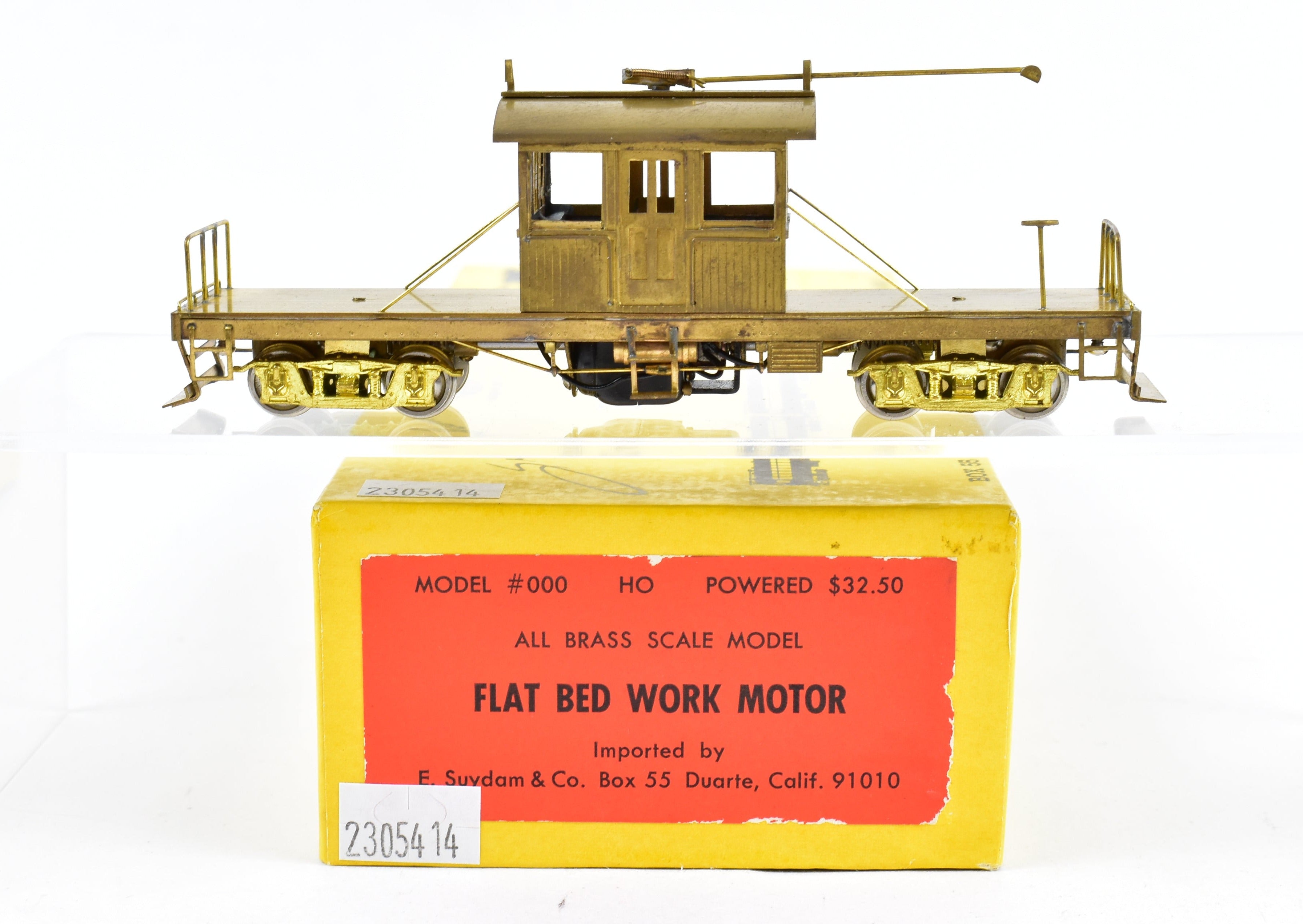 High - Quality HO Scale Brass Suydam Flat Bed Work Motor Model for Sacramento Northern and Various Roads