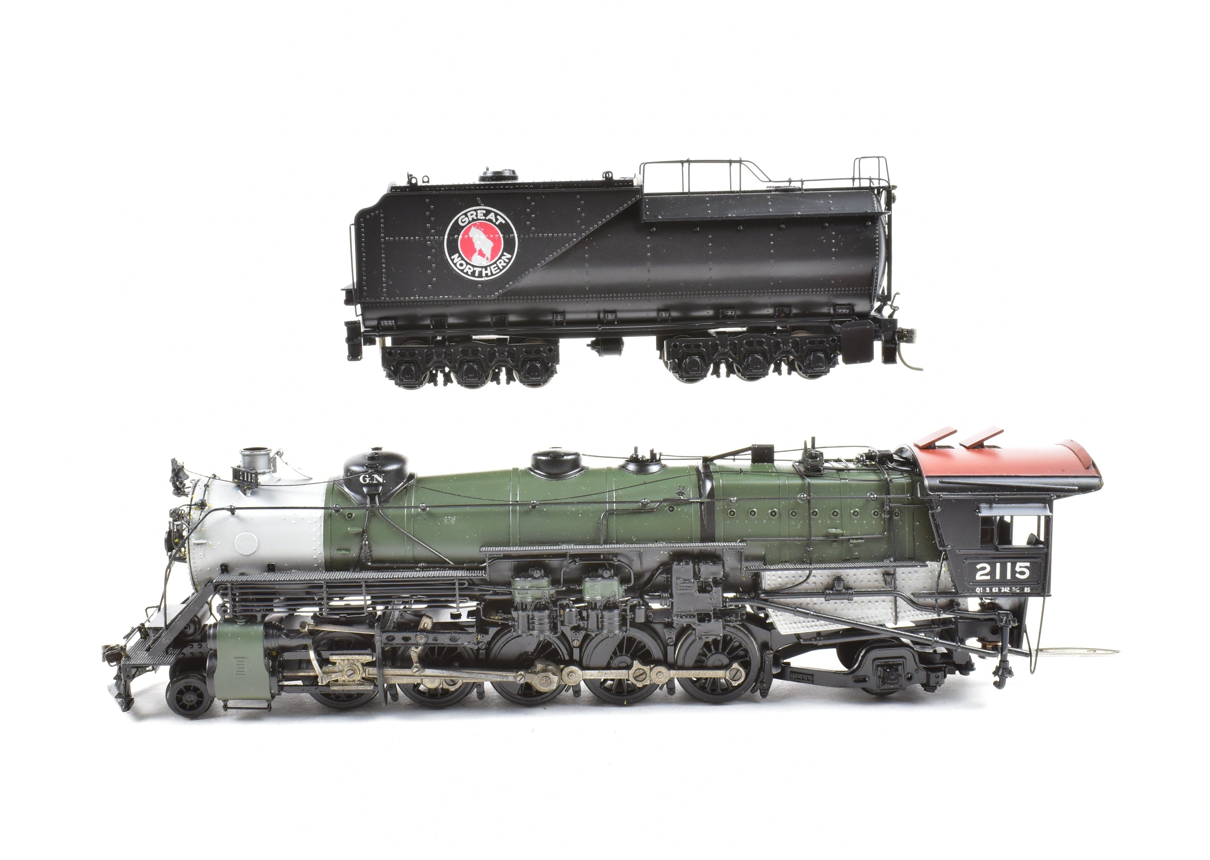 High - Quality HO Scale Brass PFM - Tenshodo Great Northern Class Q - 1 2 - 10 - 2 Model Train with Custom - Painted Glacier Park Design