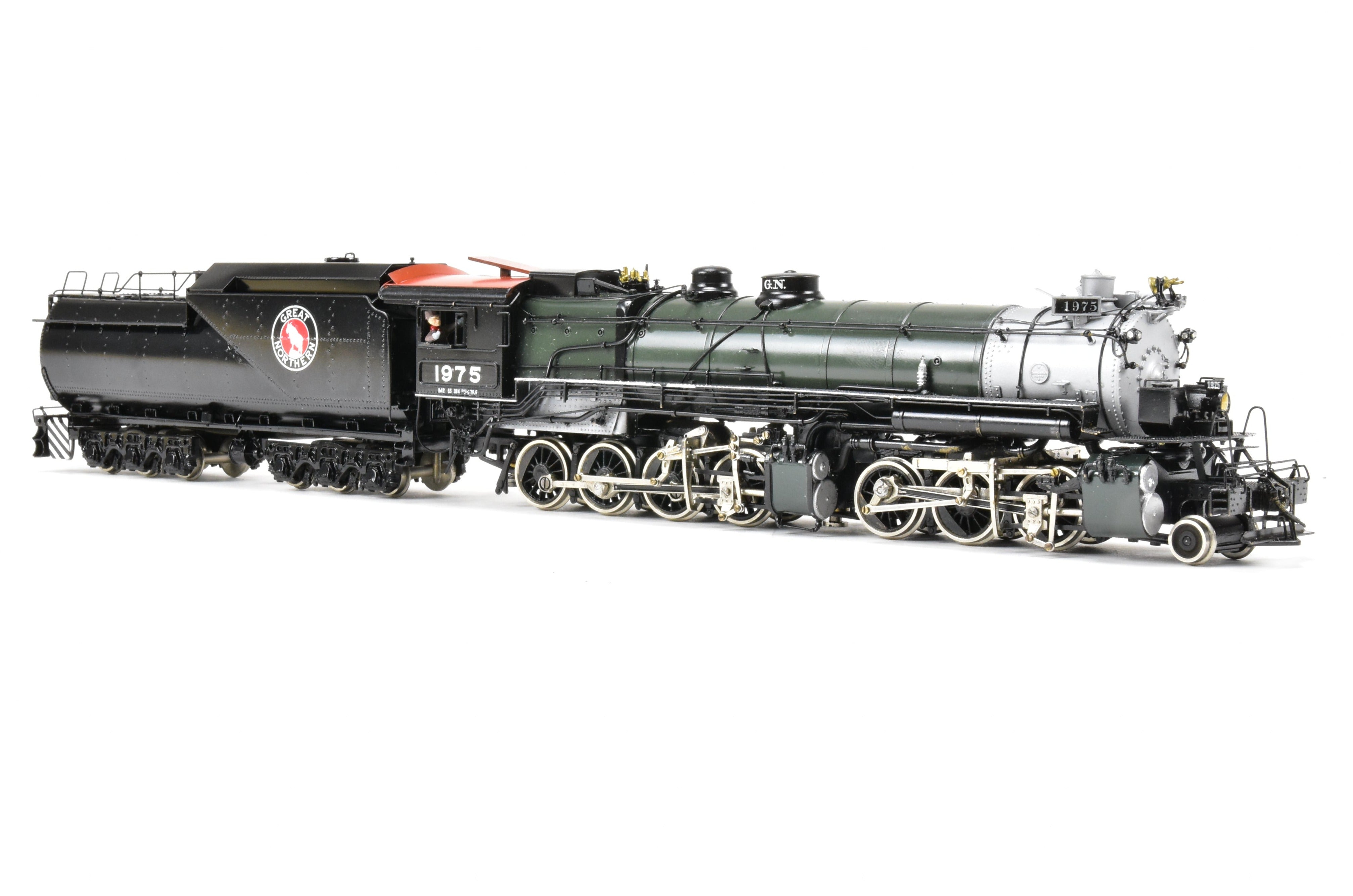 HO Scale Brass PFM - Tenshodo GN - Great Northern 2-6-8-0 Class M-2 Model Locomotive 1964 Run with Can Motor Upgrade and Professional Paint Job No. 1975