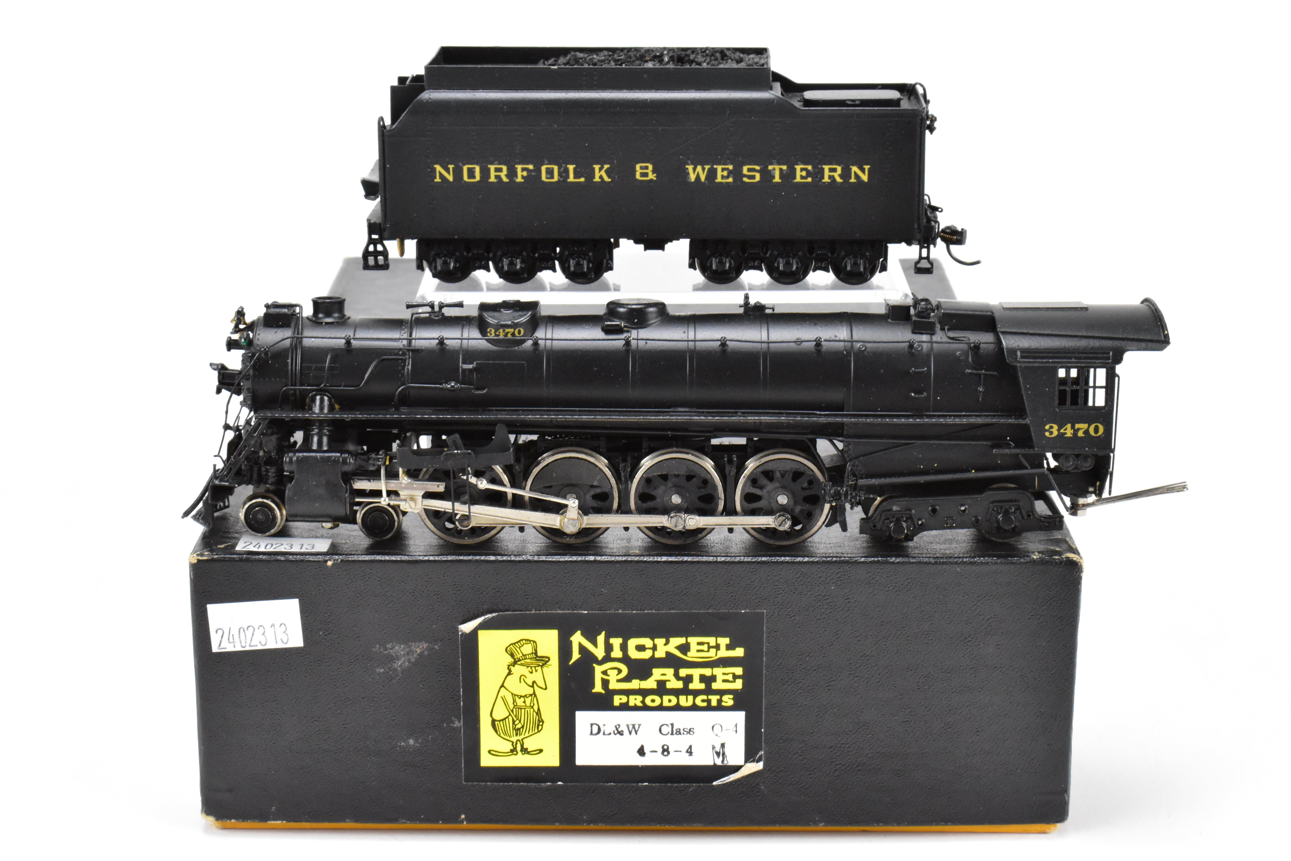 HO Scale Brass Nickel - Plated Model Train: DL&W - Lackawanna Class Q - 4a 4 - 8 - 4 Modern Pocono, Representing Norfolk & Western #3470