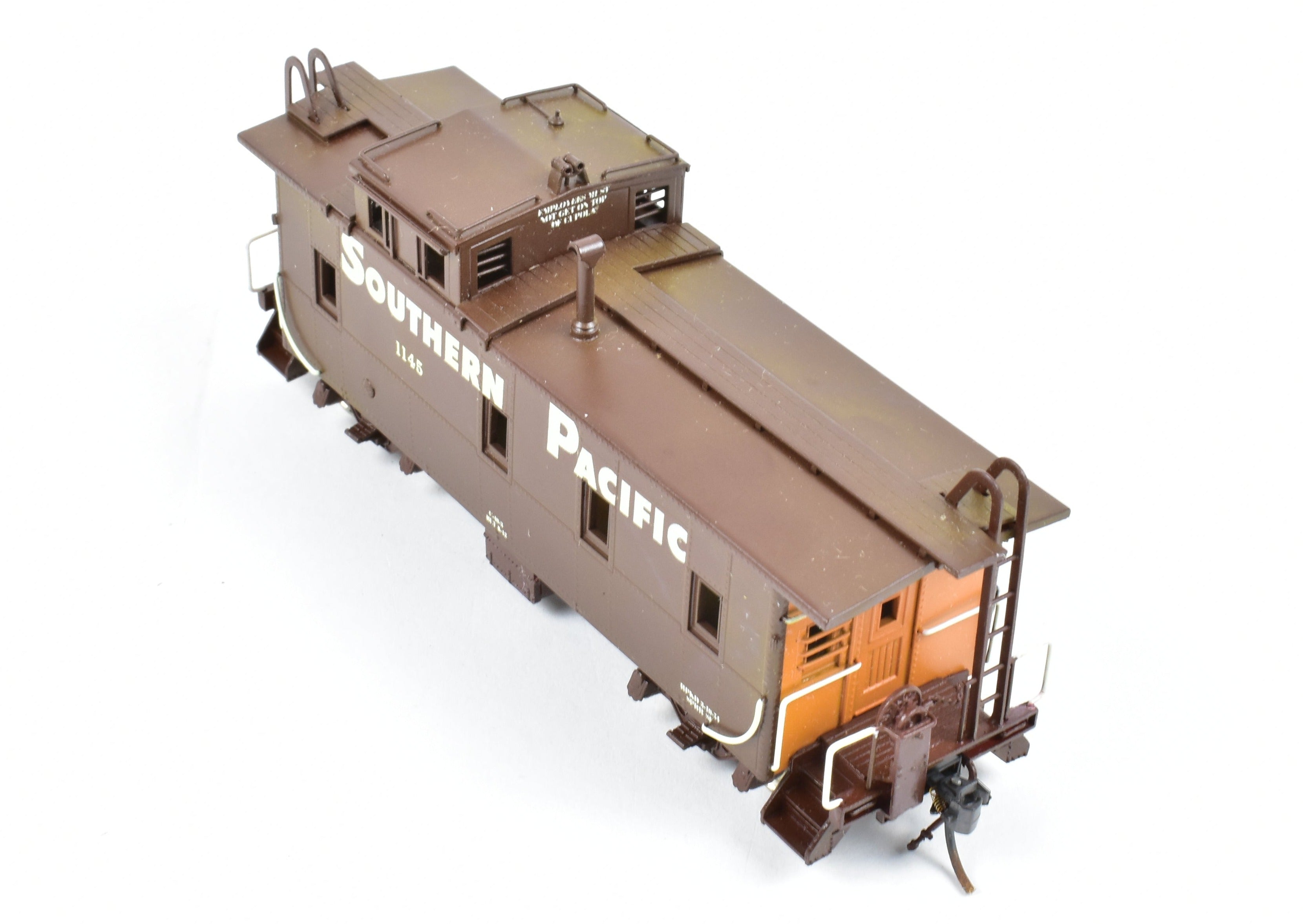 HO Scale Brass Pacific Fast Mail (PFM) SKI SP - Southern Pacific Modern Era C - 40 - 3 Steel Caboose Model Factory Painted with Road Number 1145