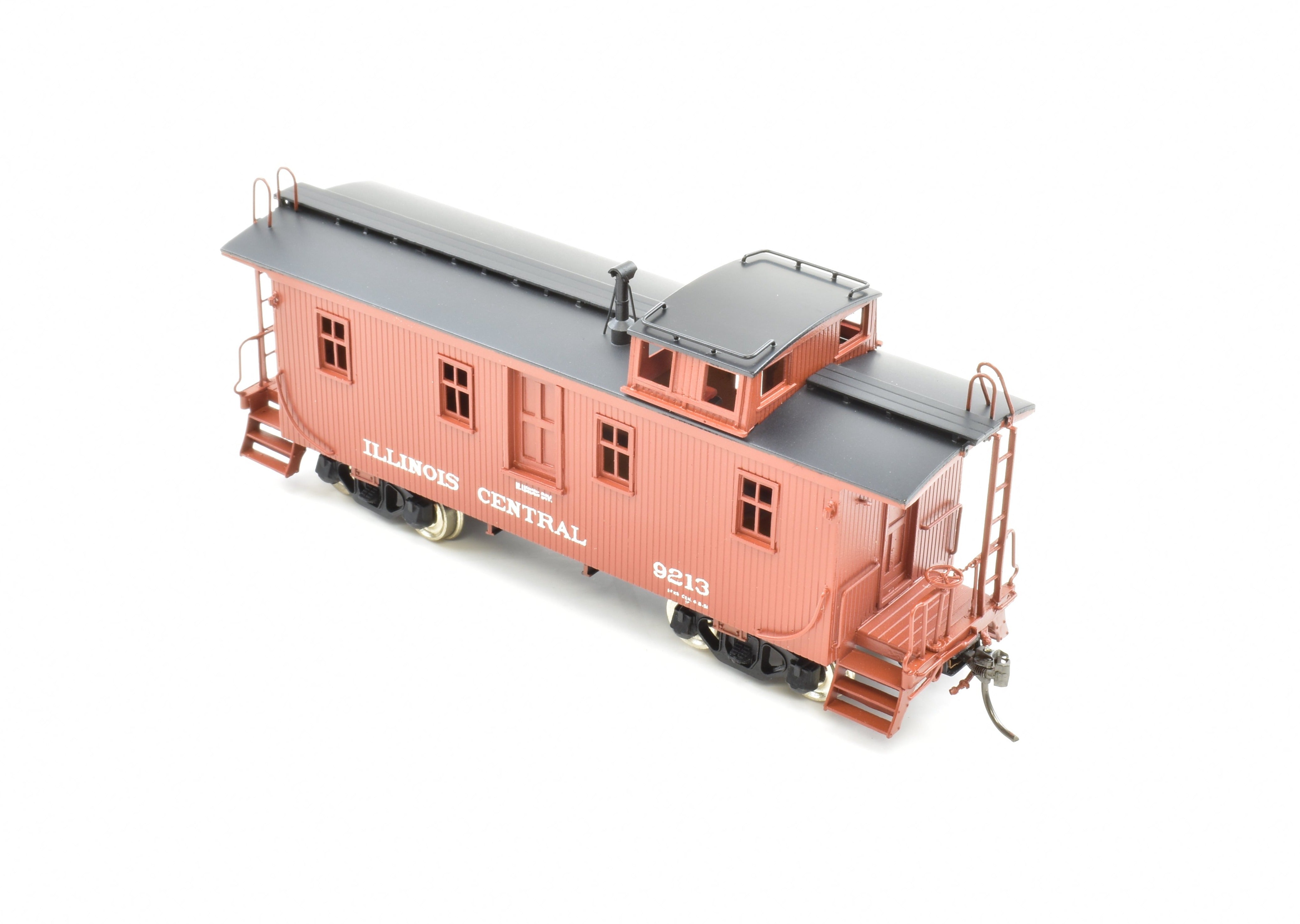 HO Scale Brass Pacific Fast Mail (PFM) SKI Illinois Central Wood Caboose Factory Painted Model Train Car