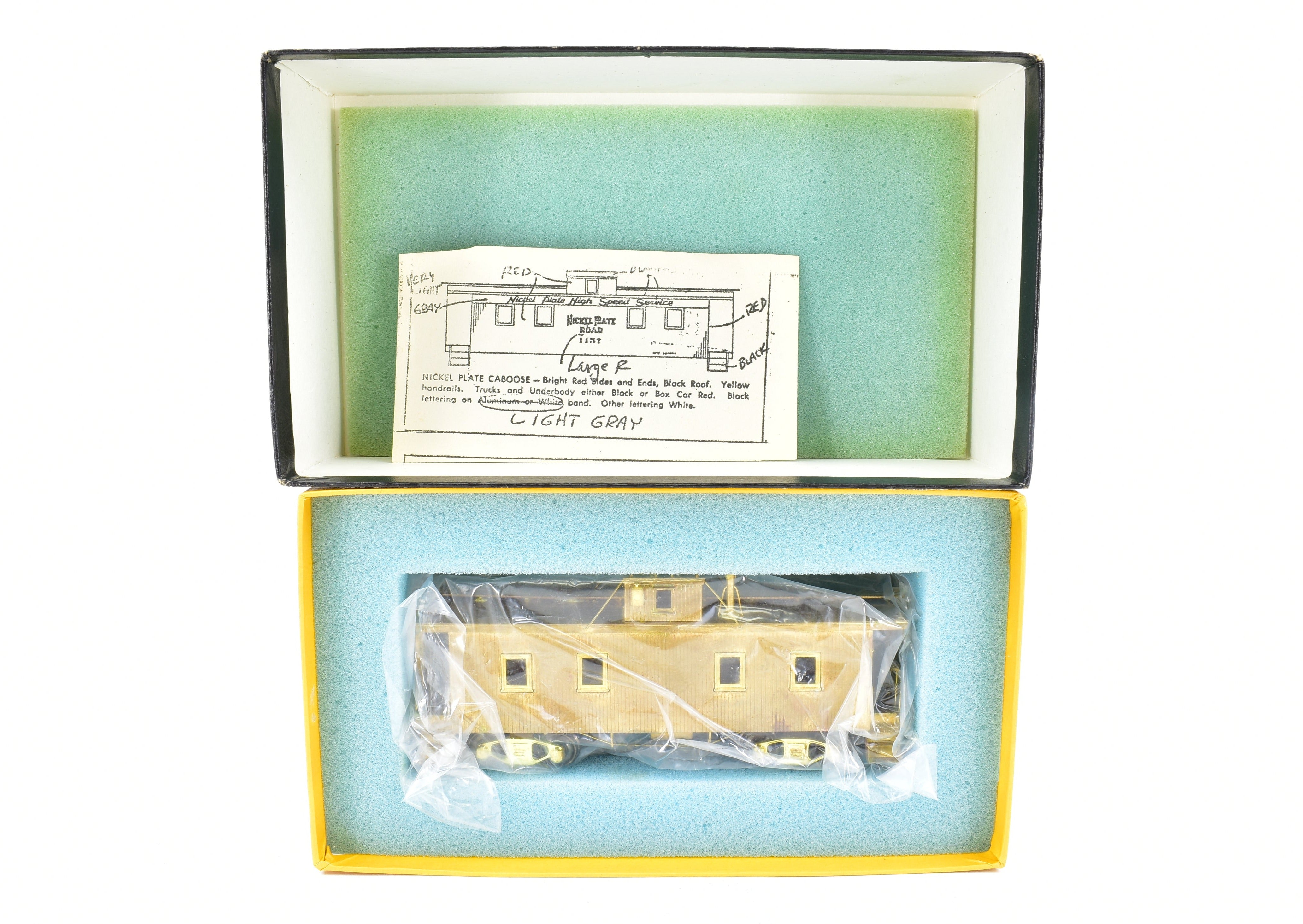 HO Scale Brass Nickel Plate Products (NPP) and Nickel Plate Road (NKP) Wood Caboose Model